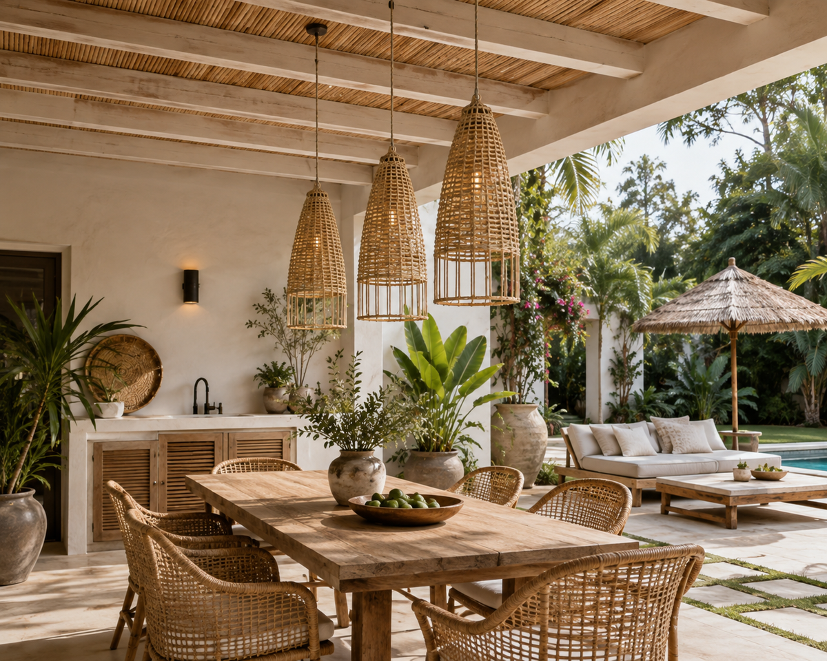 Aizen Natural Rattan Pendant Shade