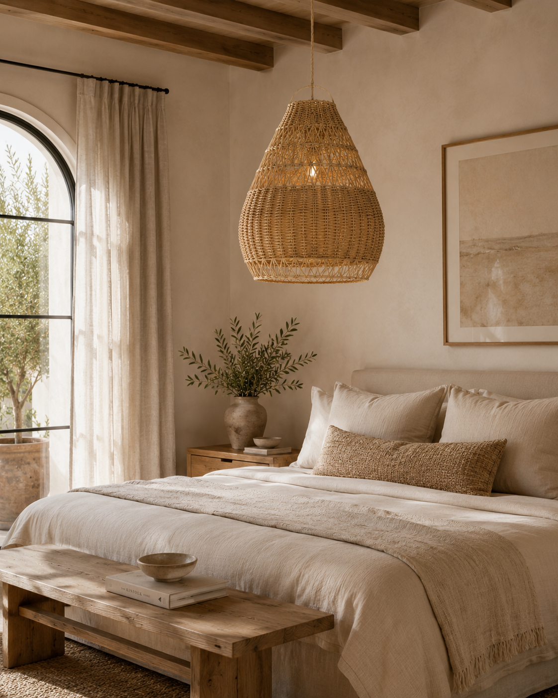 Alaya Natural Rattan Pendant – Handwoven Woven Shade
