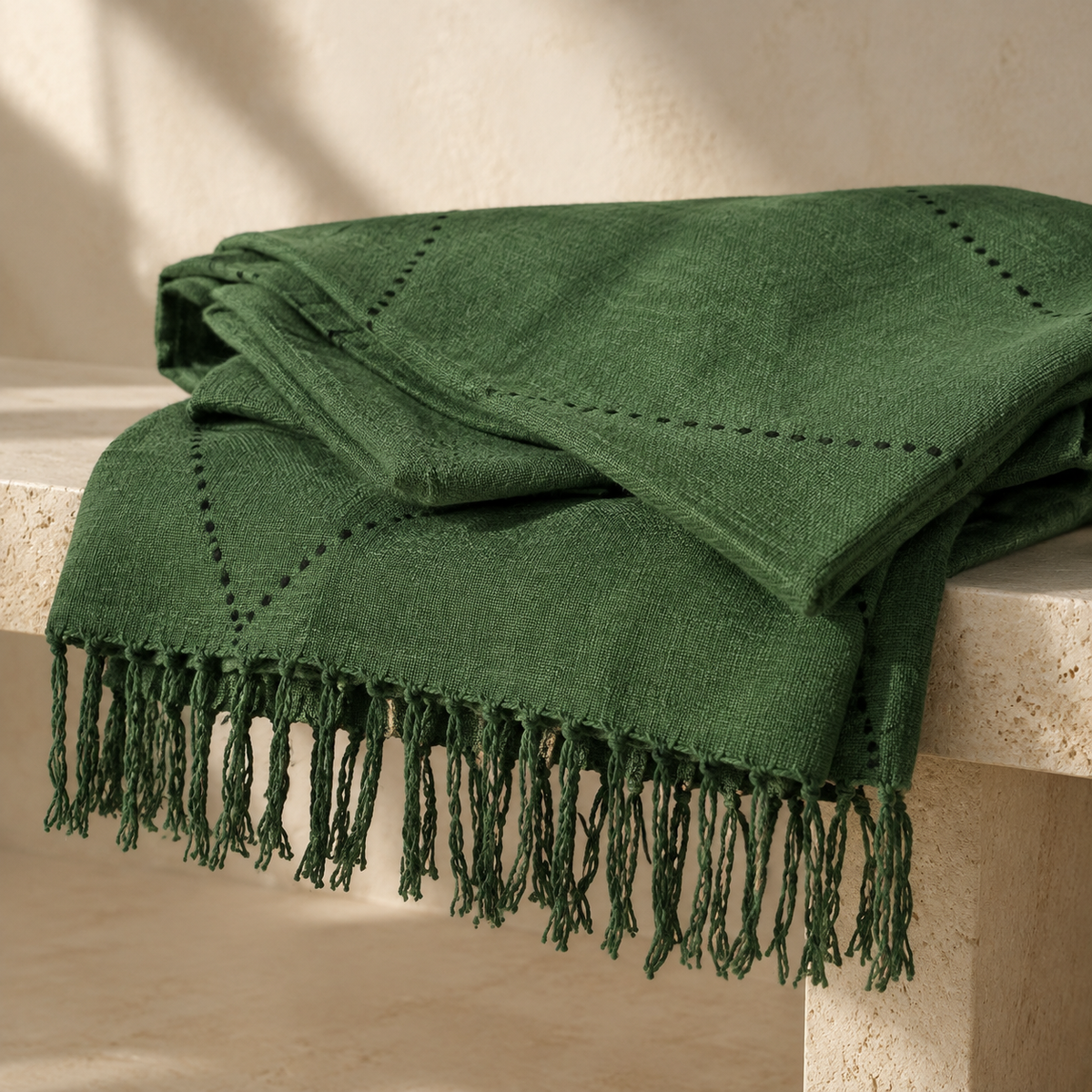 Amara Artisan Berber Throw – Olive