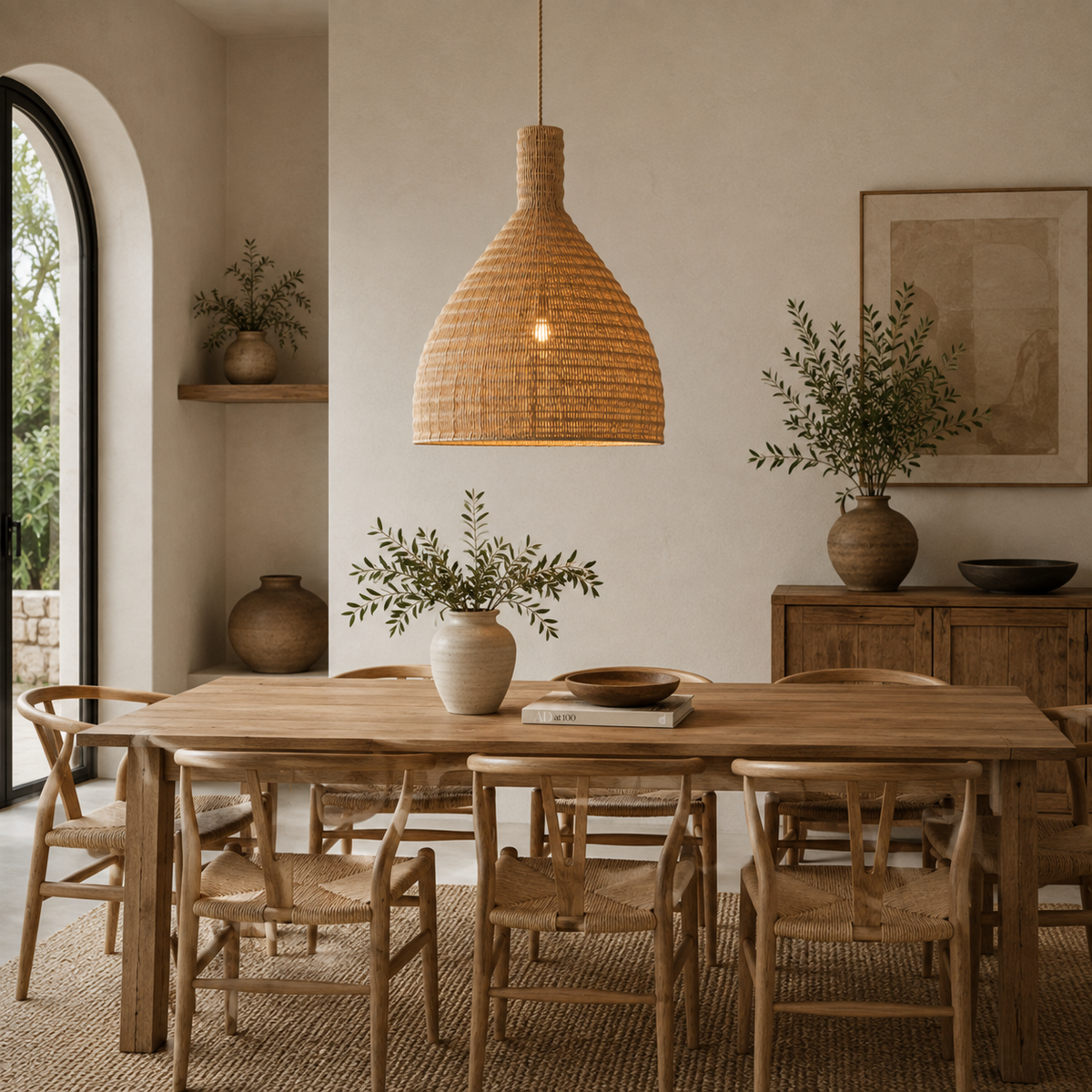 Amelia Handwoven Rattan Pendant Light