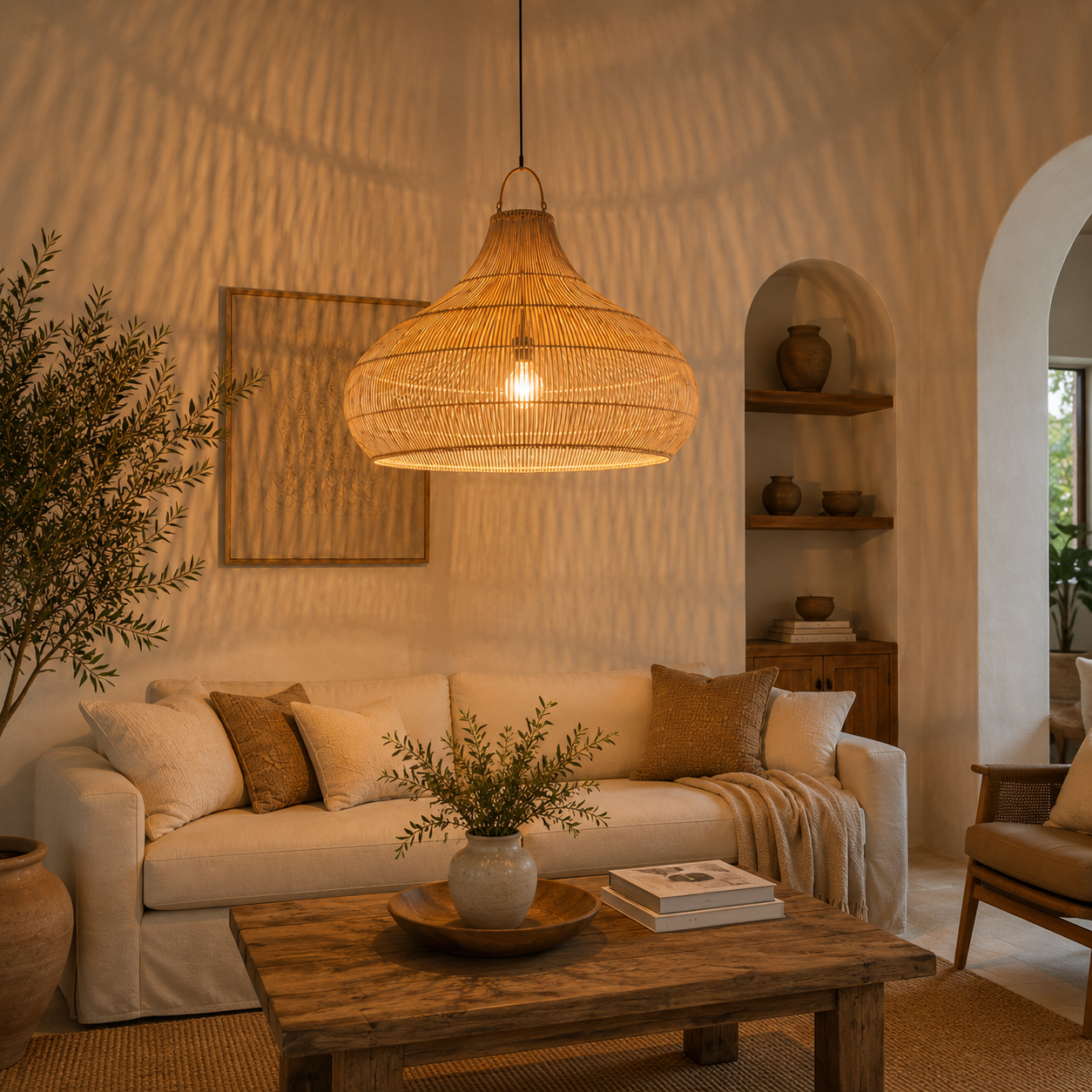 Arlo Handwoven Rattan Pendant Light