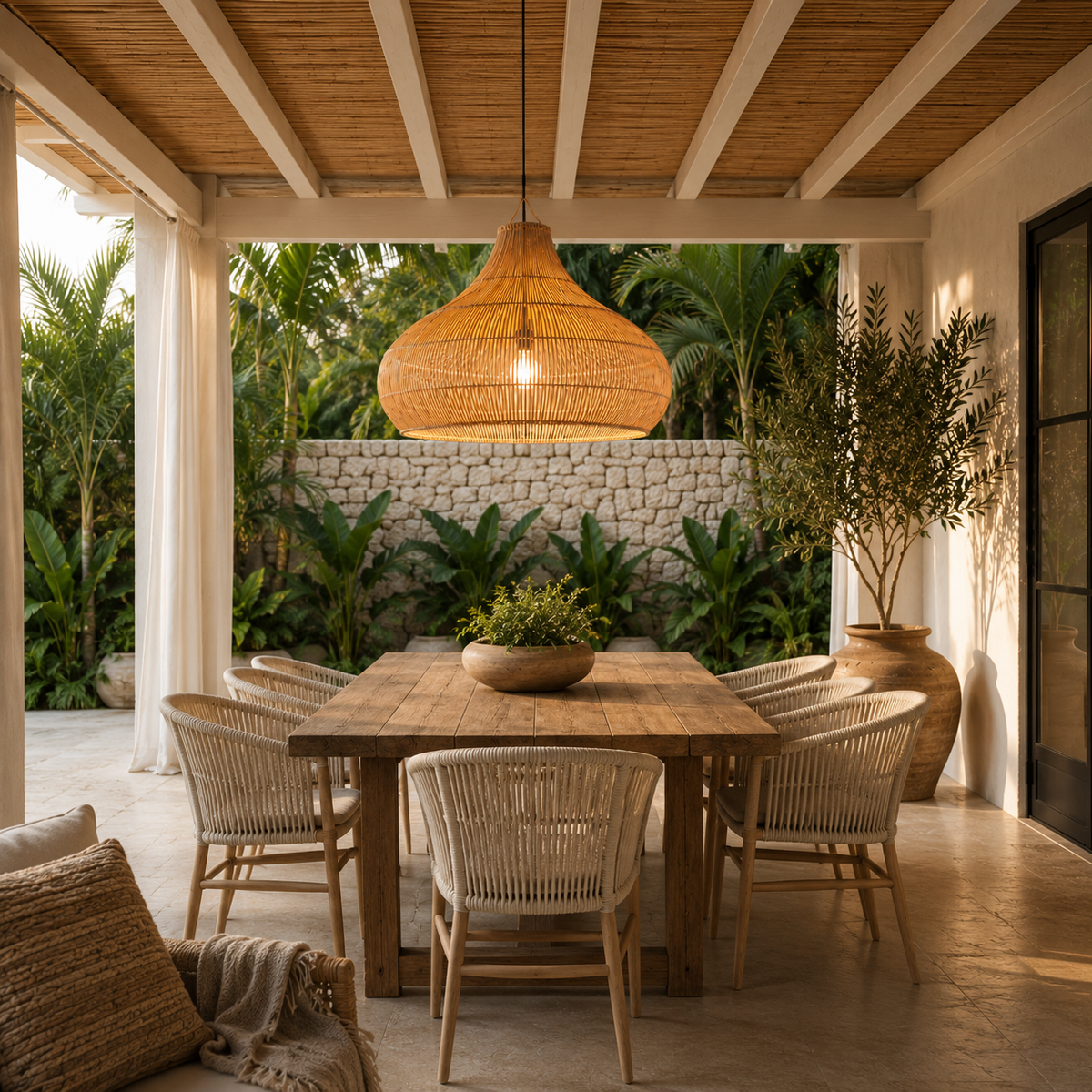 Arlo Handwoven Rattan Pendant Light