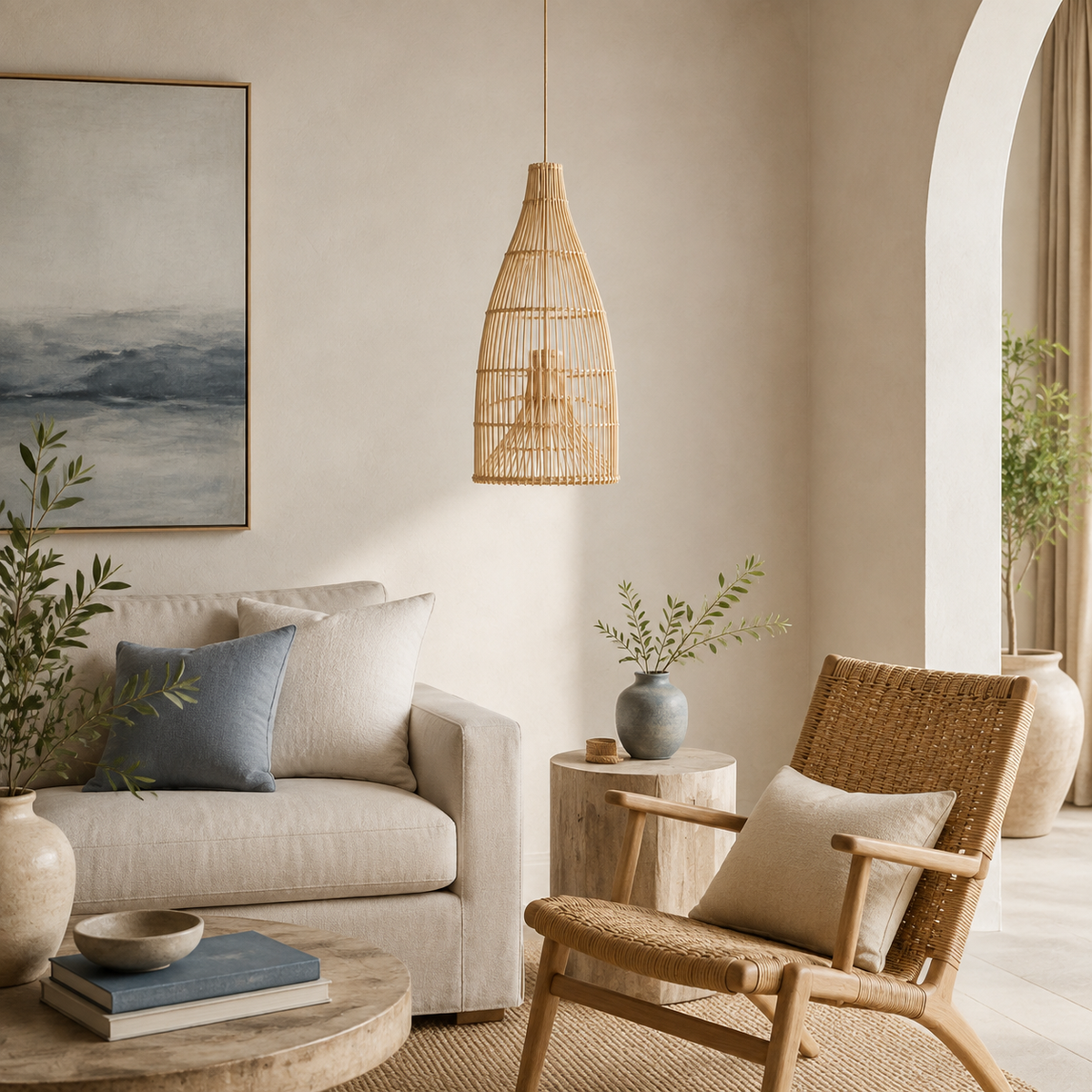Bastian Natural Rattan Pendant Lampshade