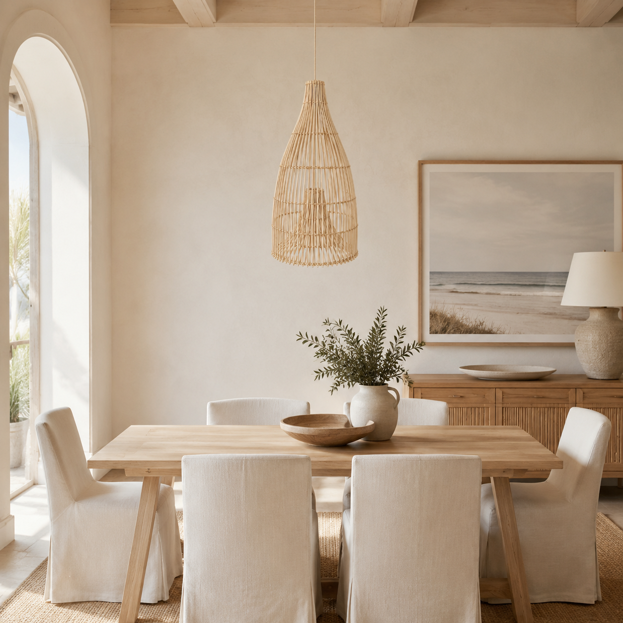 Bastian Natural Rattan Pendant Lampshade