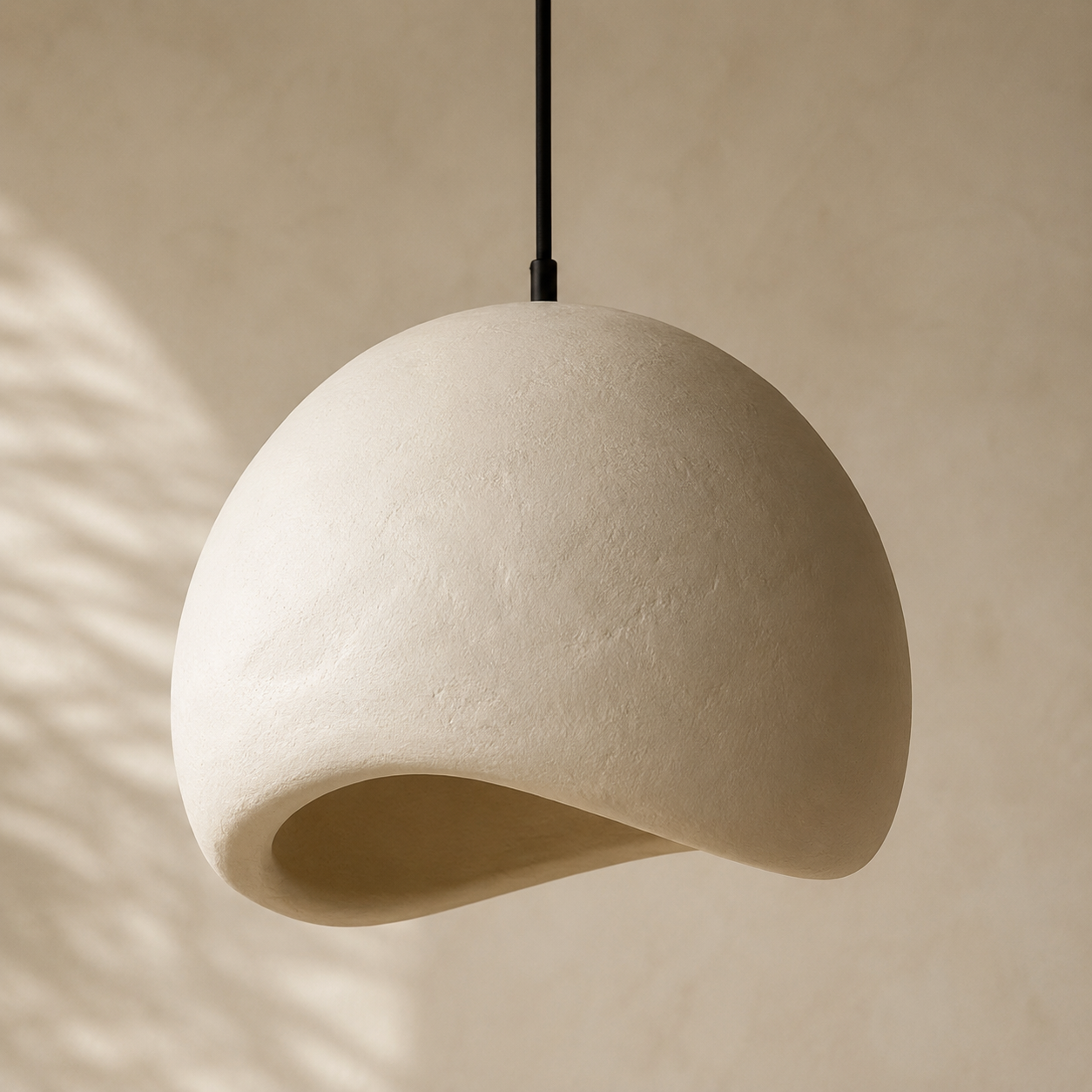 Betsy Organic Cement Pendant - Sculptural Handcrafted Fiber Cement Lamp