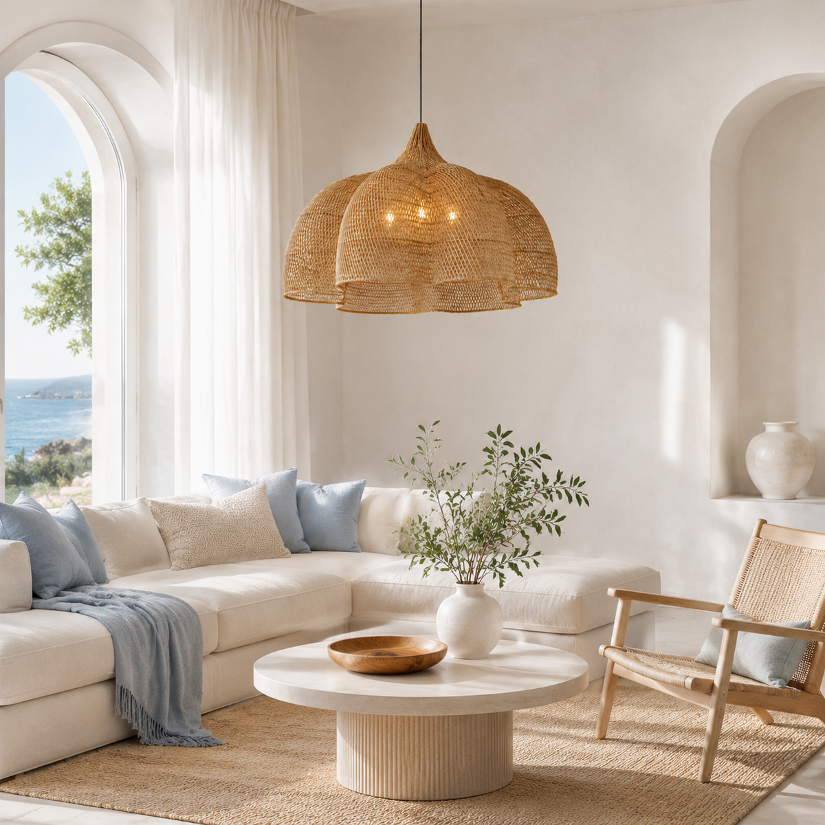 Nana Handwoven Natural Rattan Pendant Light