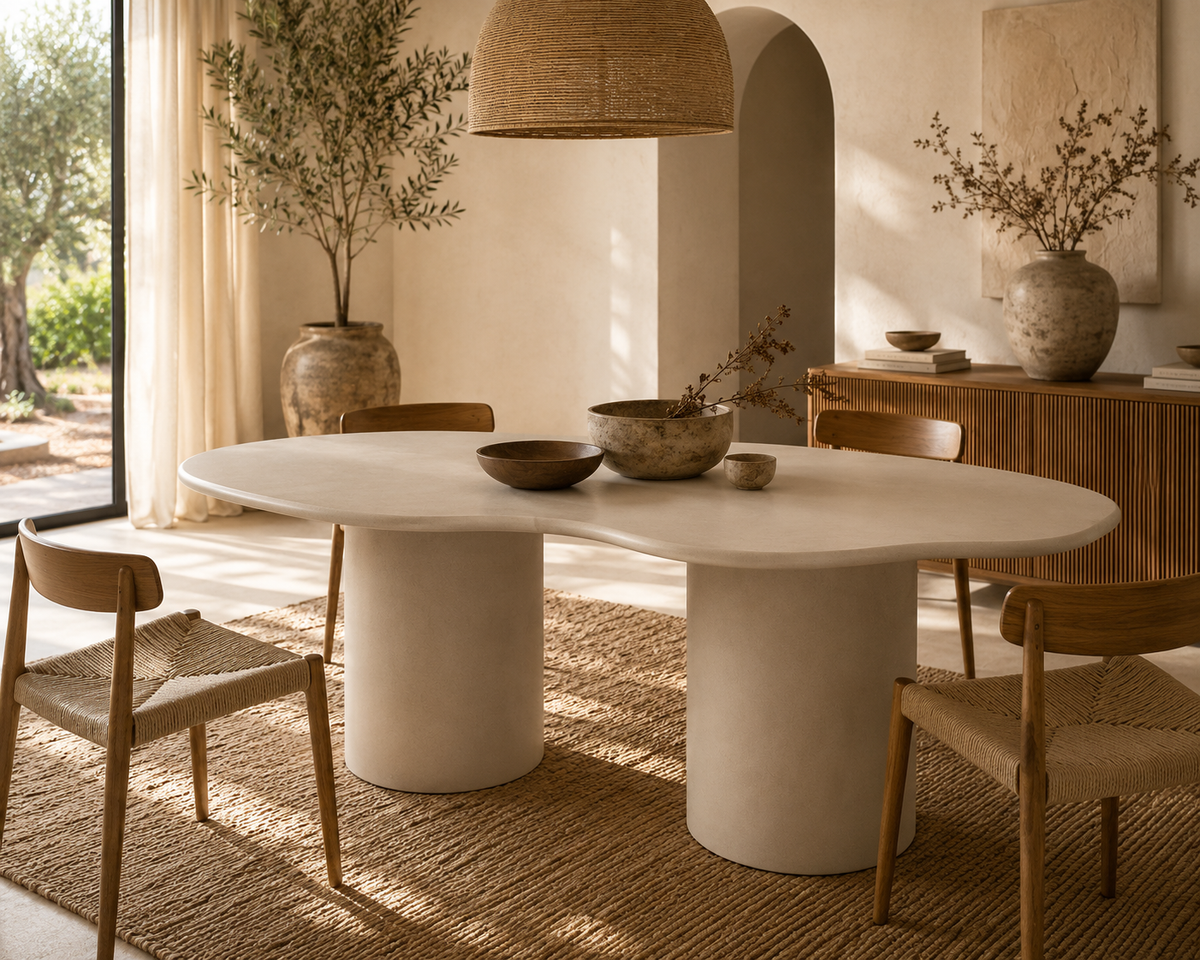 Dalga Wavy Sculptural Concrete Dining Table