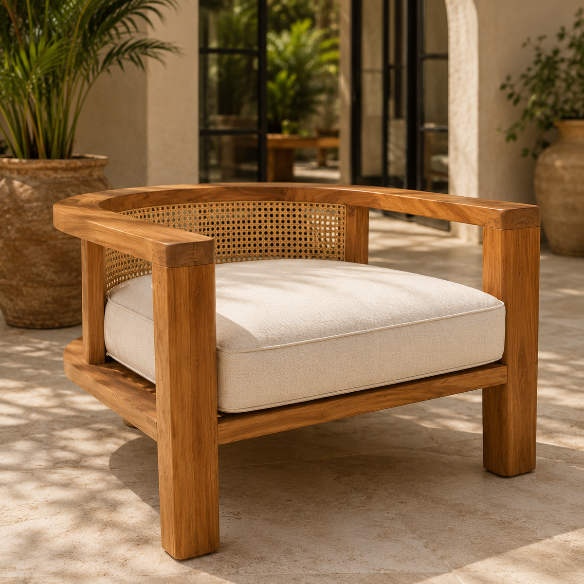 Davos Solid Teak Lounge Set – Luxury Outdoor & Indoor Patio Furniture