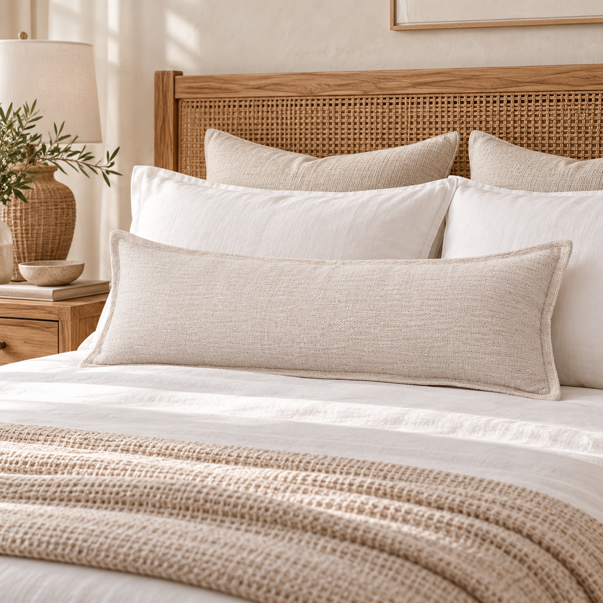 Kayah cotton weave long lumbar pillow cover
