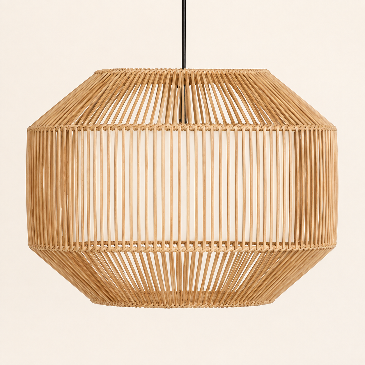 Harmonia Aura Rattan Pendant Lamp – Modern Geometric Woven Design