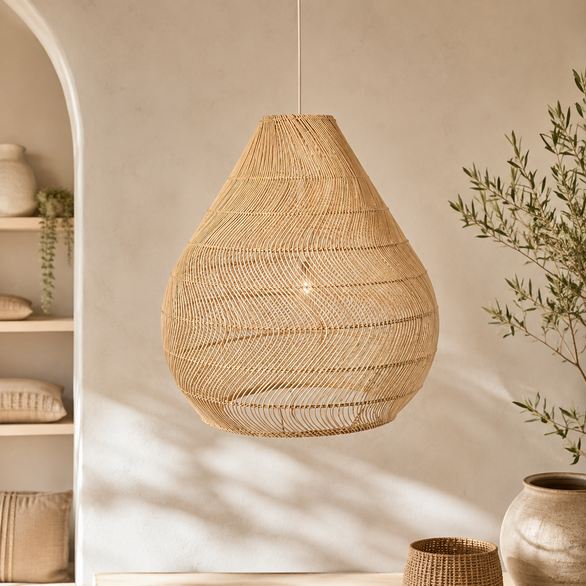 Jolina Natural Rattan Pendant Light