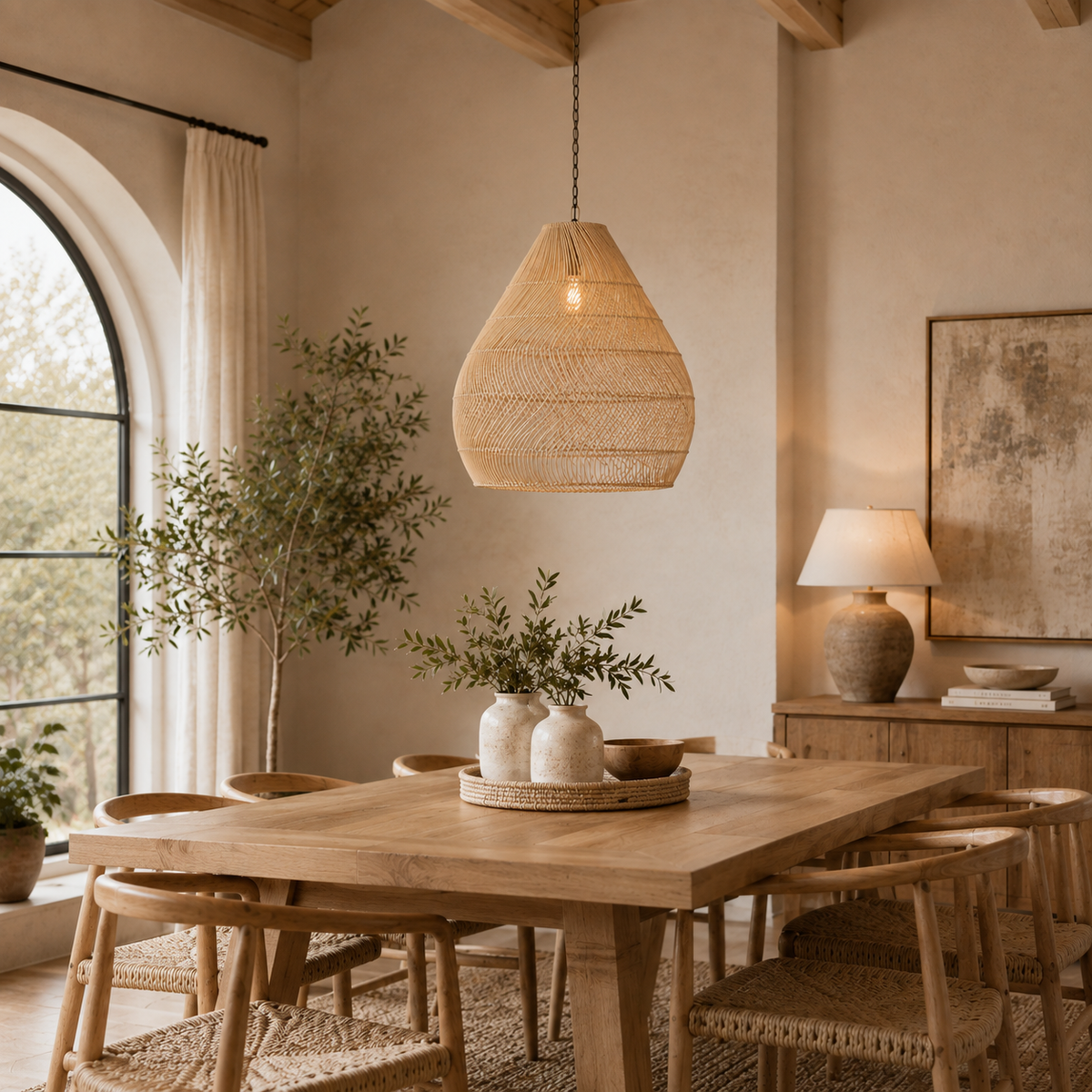 Jolina Natural Rattan Pendant Light