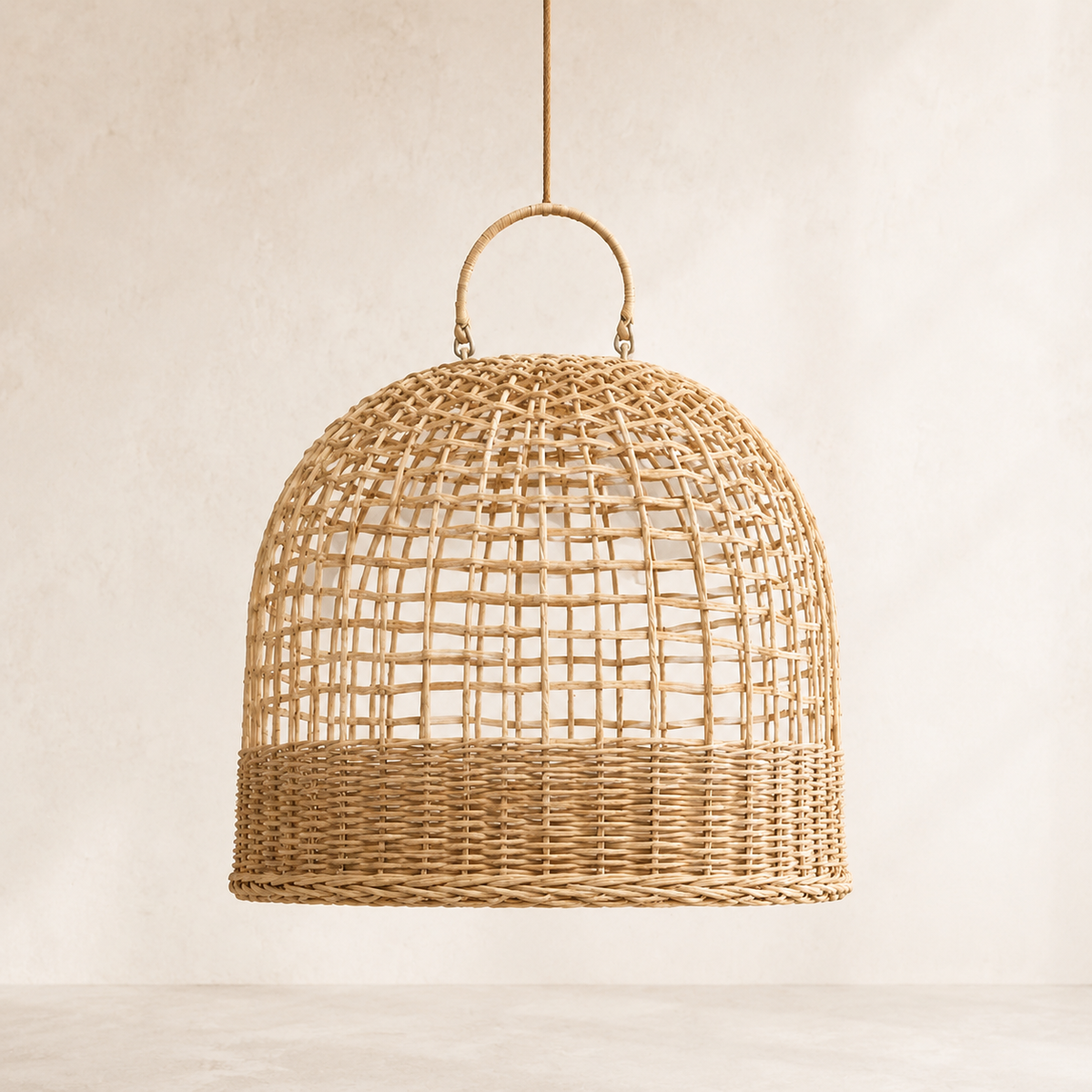 Lucia Open-Weave Handwoven Rattan Pendant Lampshade