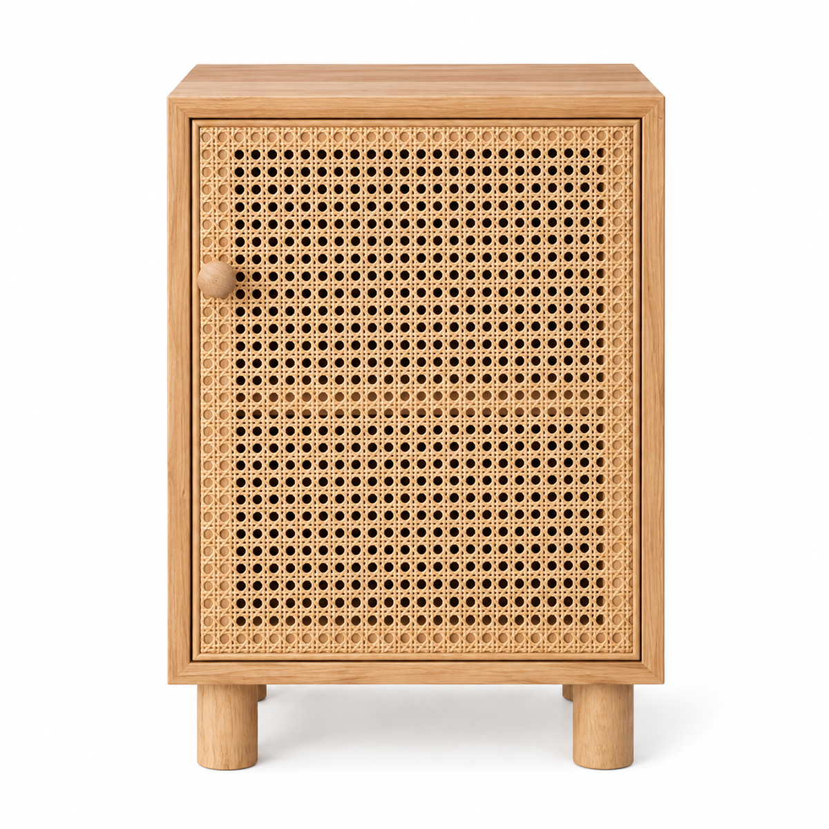 Marvin Rattan Side Cabinet – Handcrafted Wooden Storage Cabinet