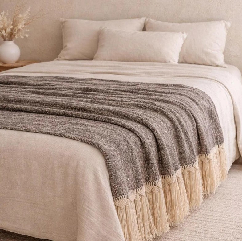 Mountain Artisan Hand-Stitched Balinese Throw – Brown