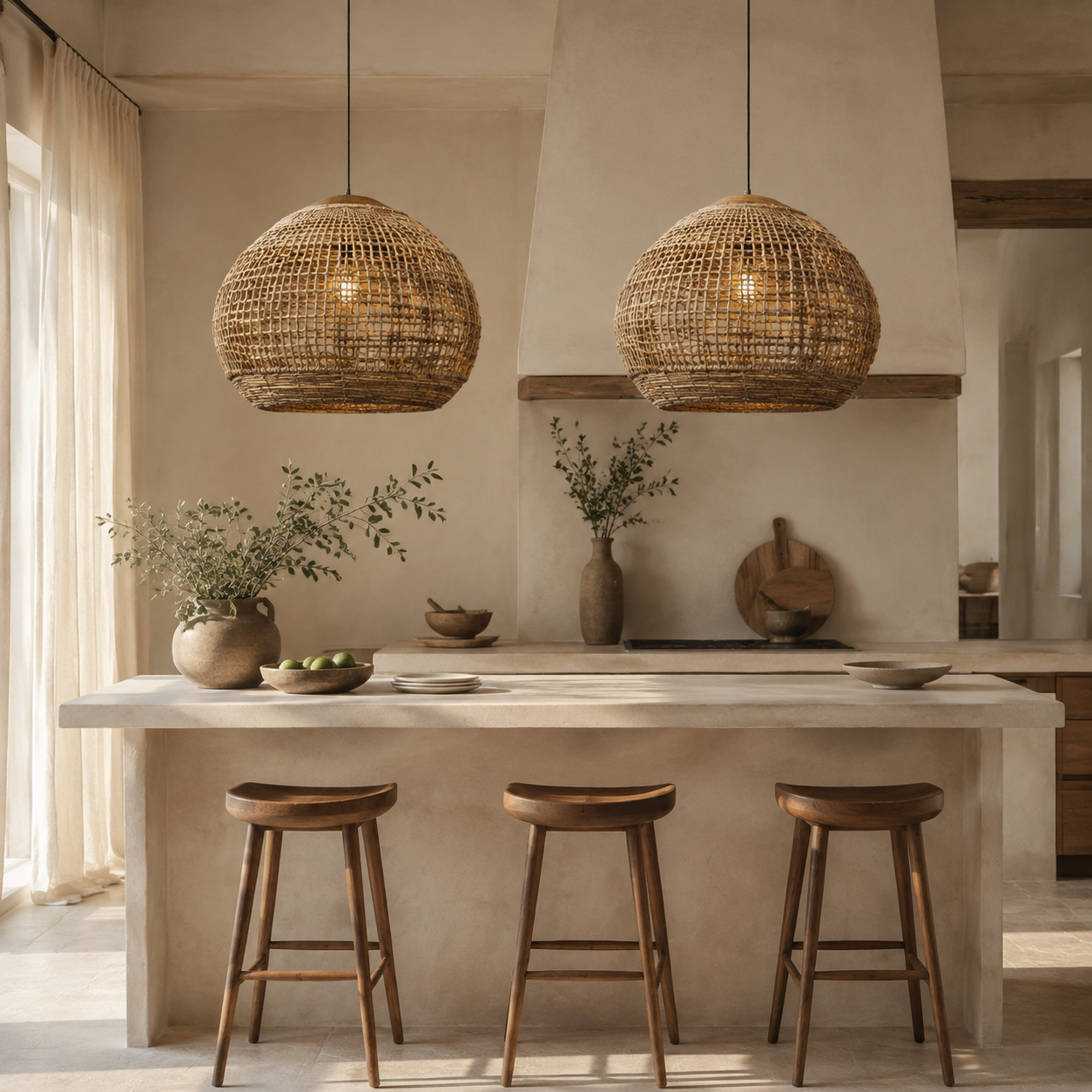 Noble Handwoven Banana Fiber Pendant Light