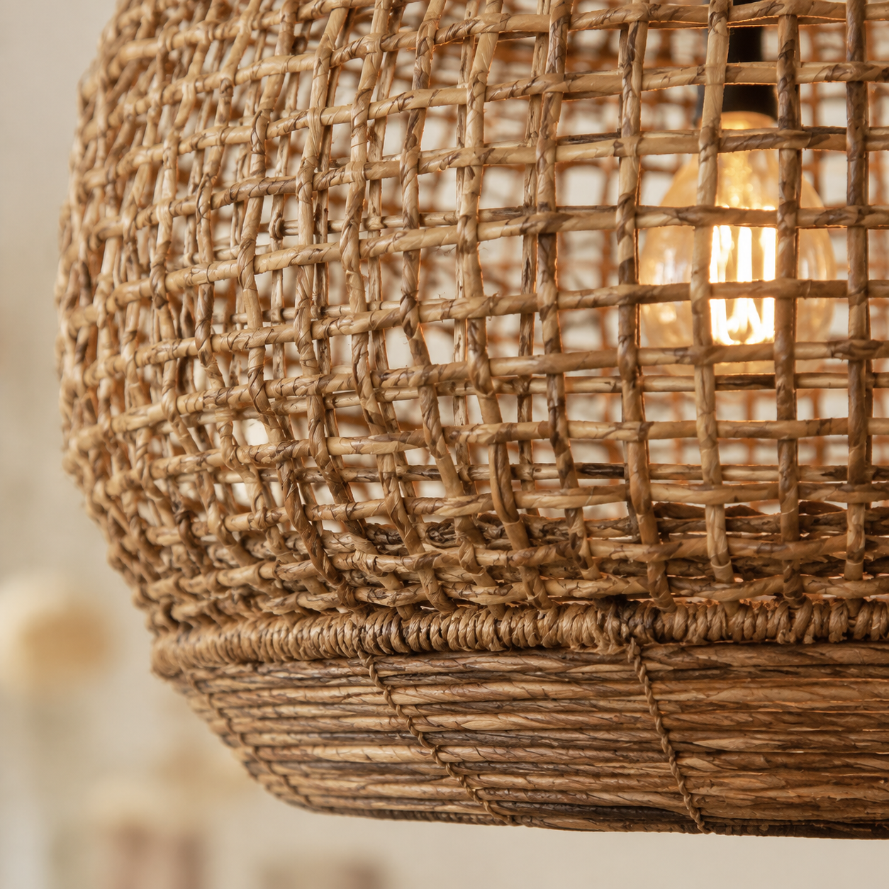 Noble Handwoven Banana Fiber Pendant Light