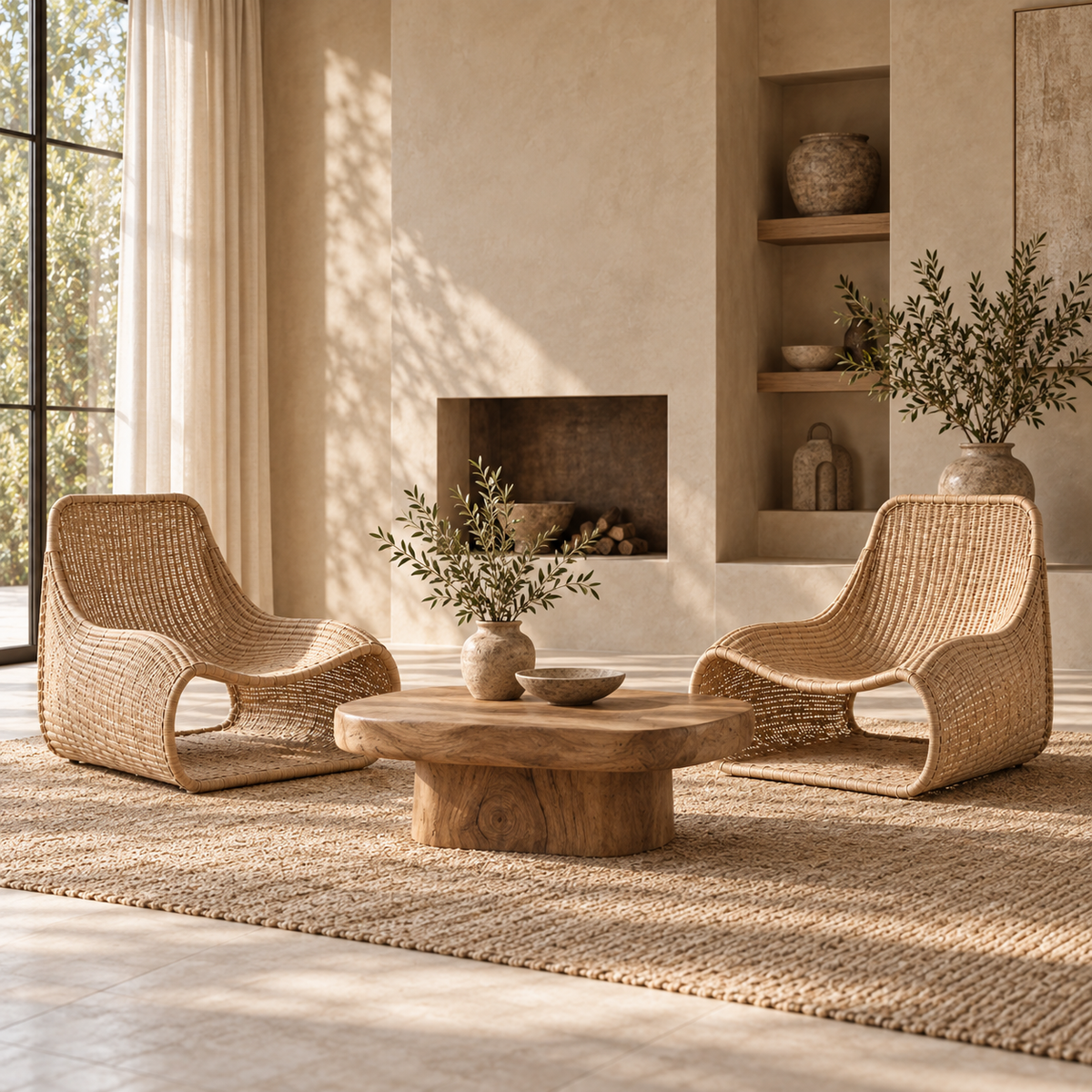 Padma Natural Rattan Occasional Chair – Modern Organic Lounge Seating
