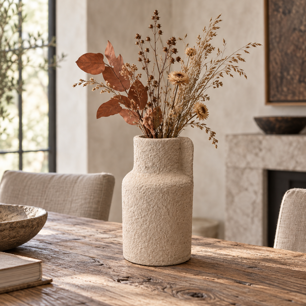 Safa Textured Clay Vase – Minimalist Decorative Accent