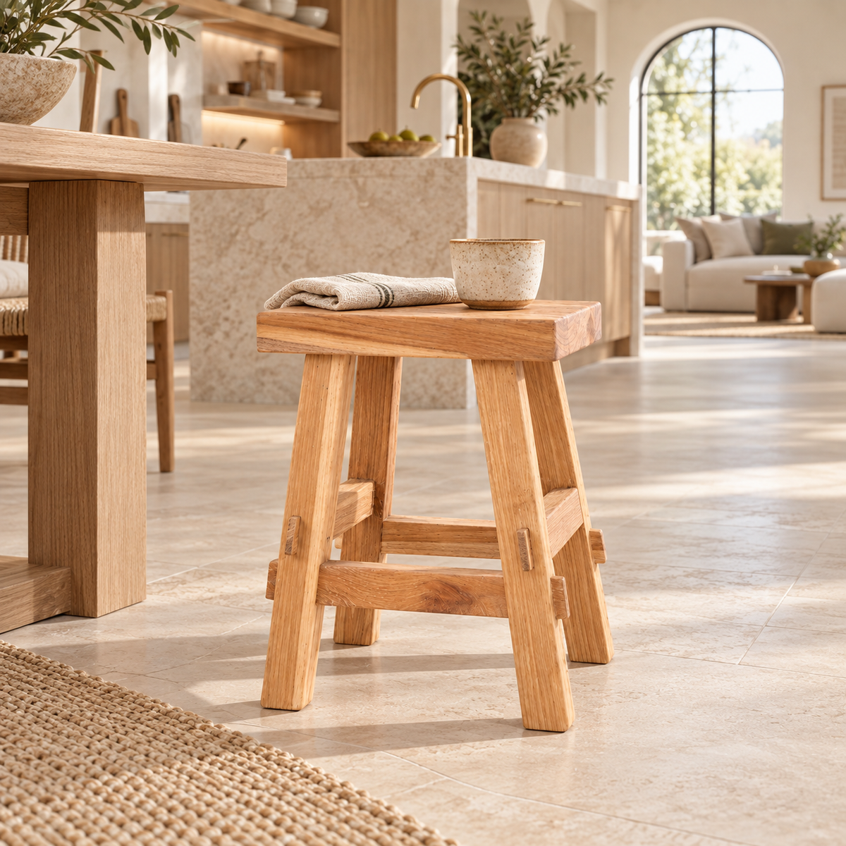 Shanghai Square Teak Stool
