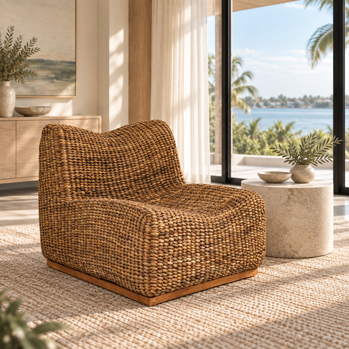 Tenang Handwoven Water Hyacinth Lounge Chair