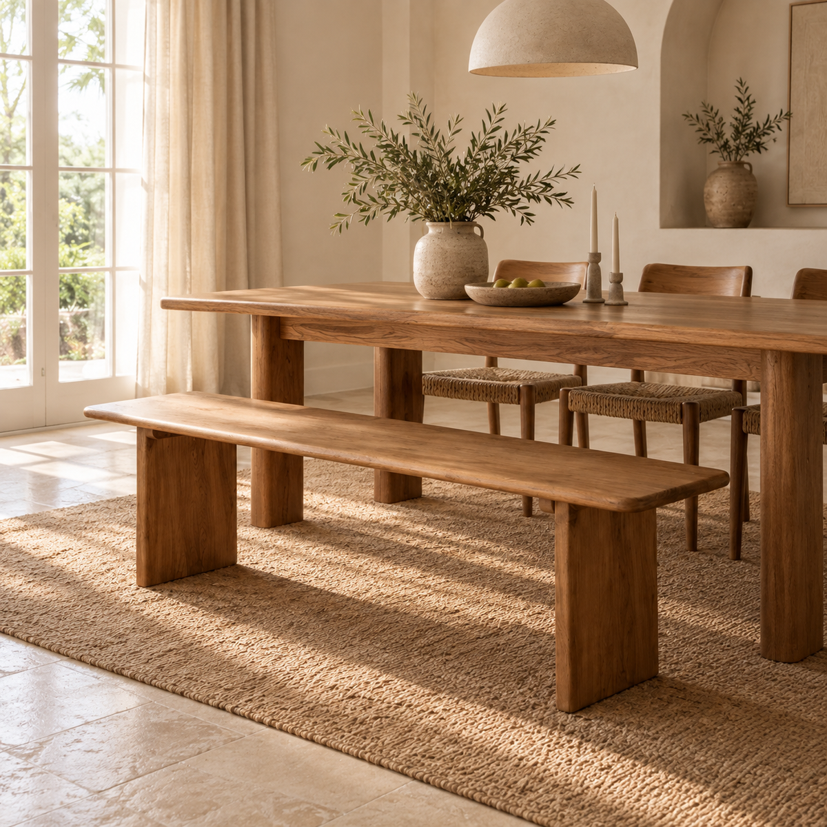 Uma Recycled Teakwood Dining Bench – Sustainable, Timeless Design