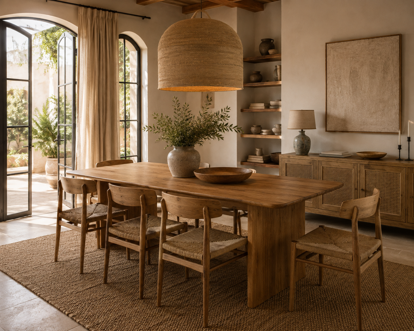 Uma Reclaimed Solid Teak Dining Table – Organic Modern Design
