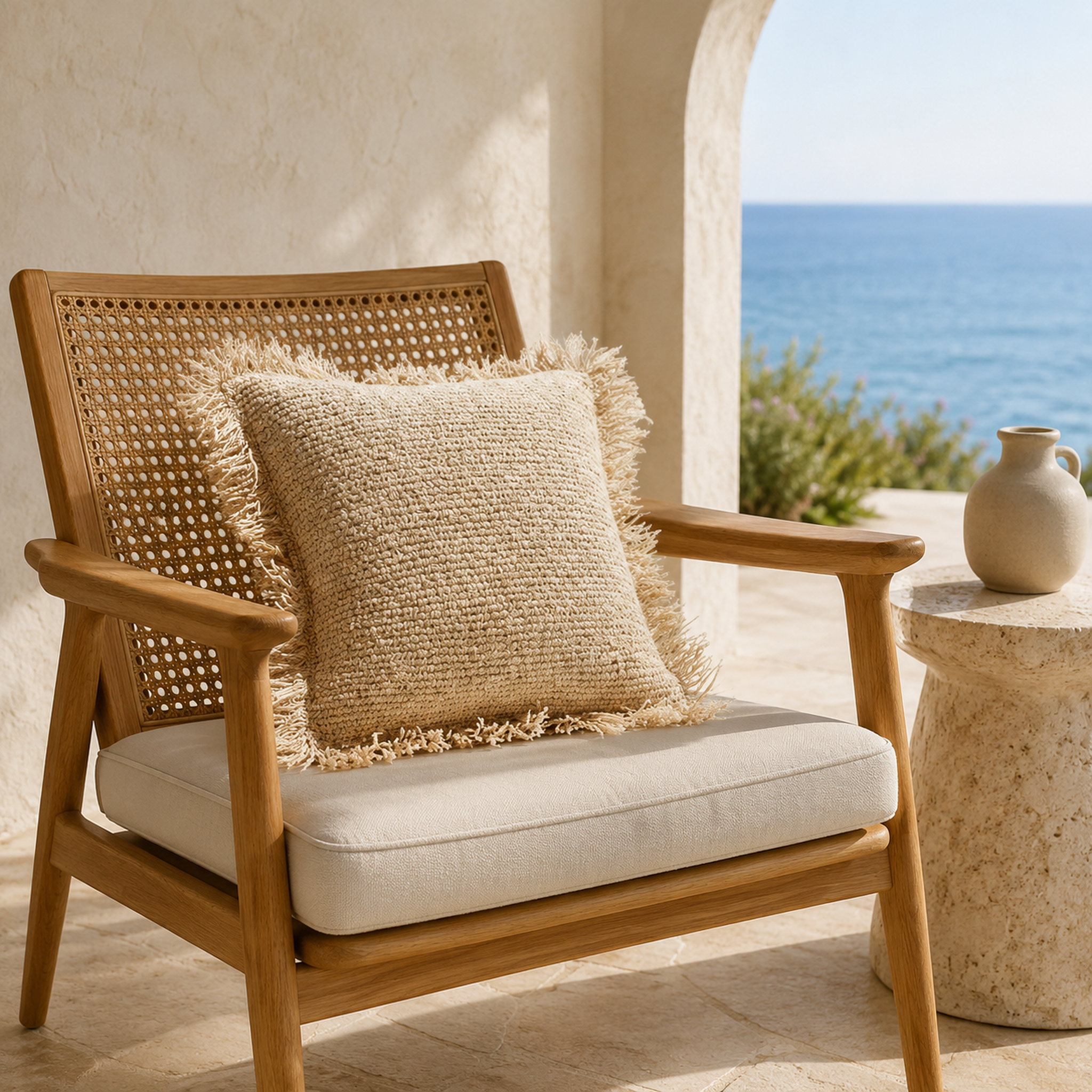 Mara Handwoven Water Hyacinth Cushion Cover – Natural