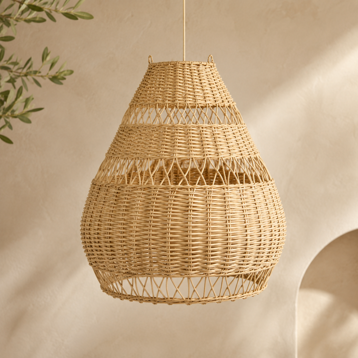 Alaya Natural Rattan Pendant – Handwoven Woven Shade