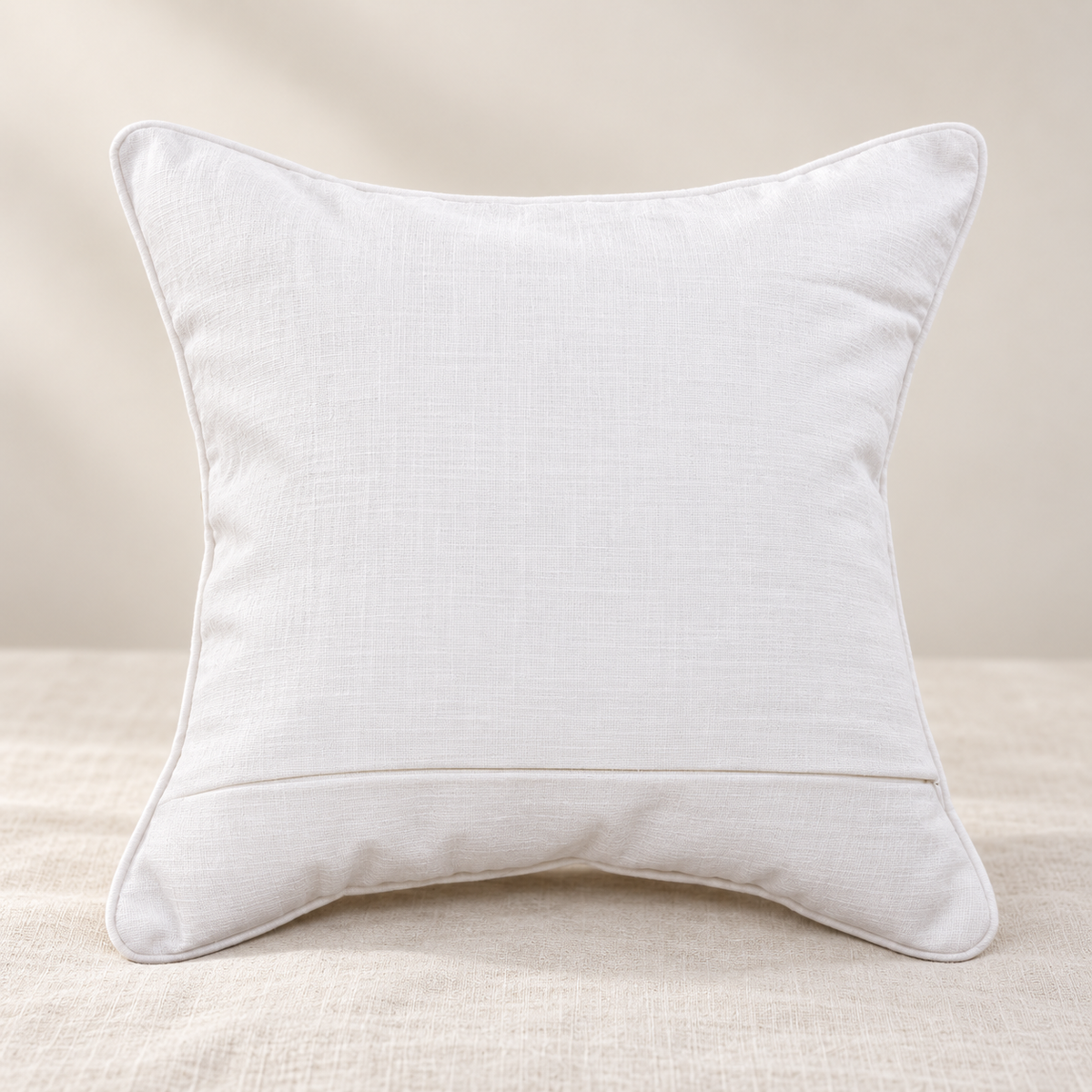 Brown Palm Forest Embroidered Linen Pillow Cover