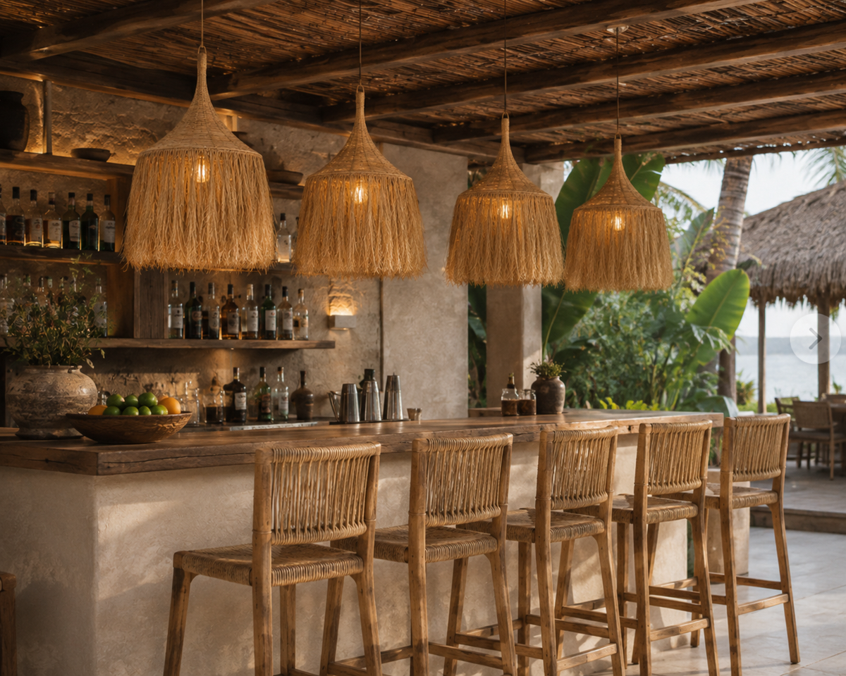 Charles Natural Fiber Fringe Pendant Light