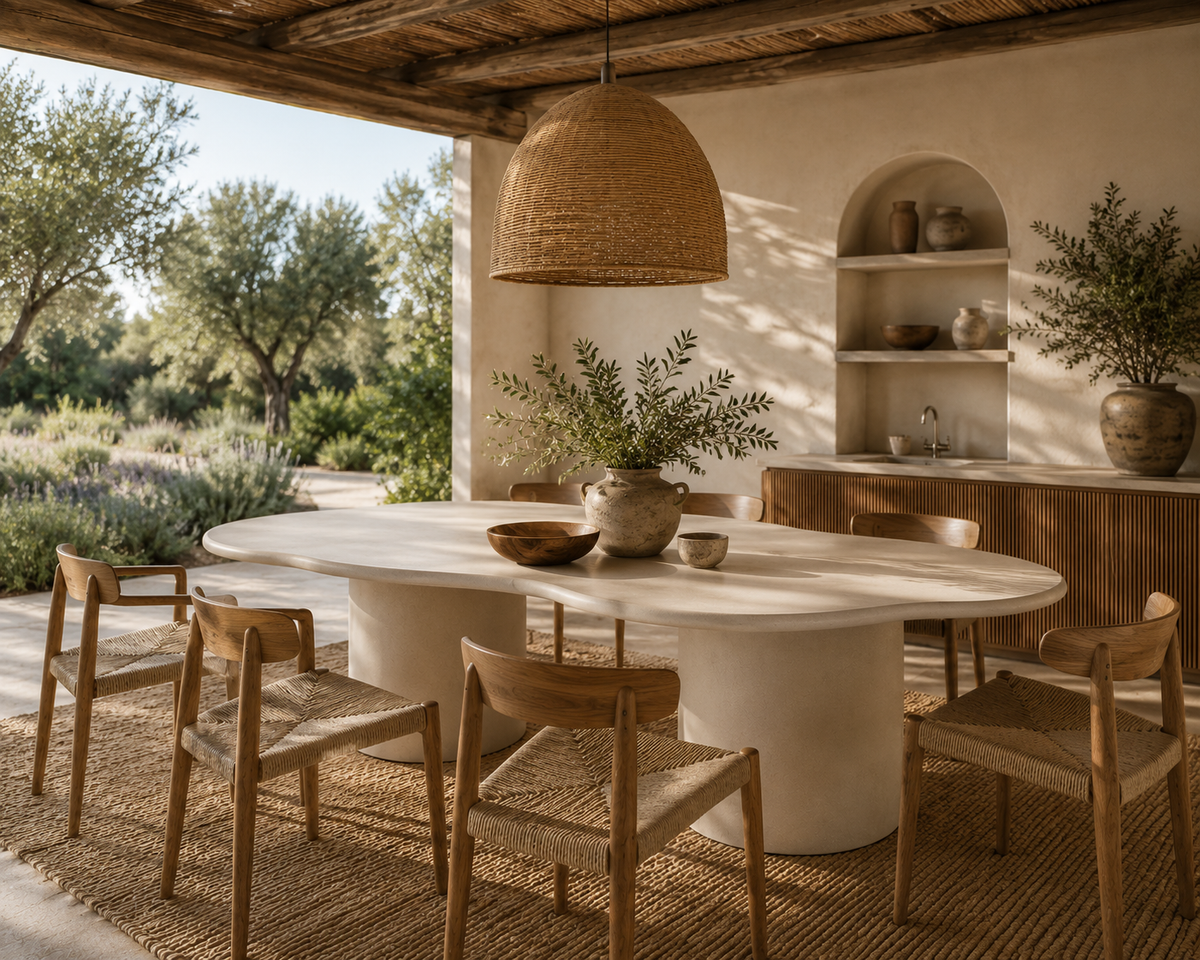 Dalga Wavy Sculptural Concrete Dining Table
