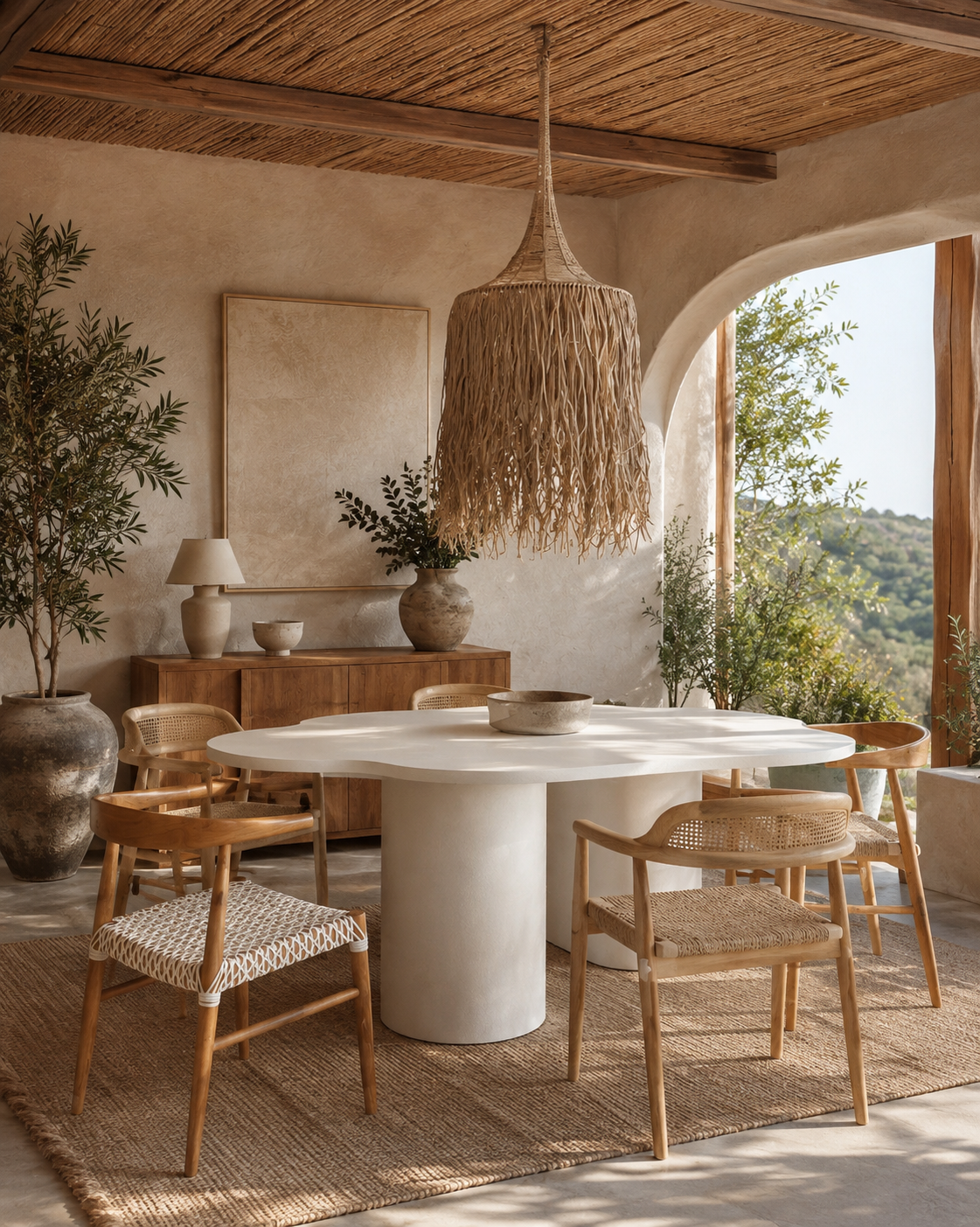 Dalga Wavy Sculptural Concrete Dining Table