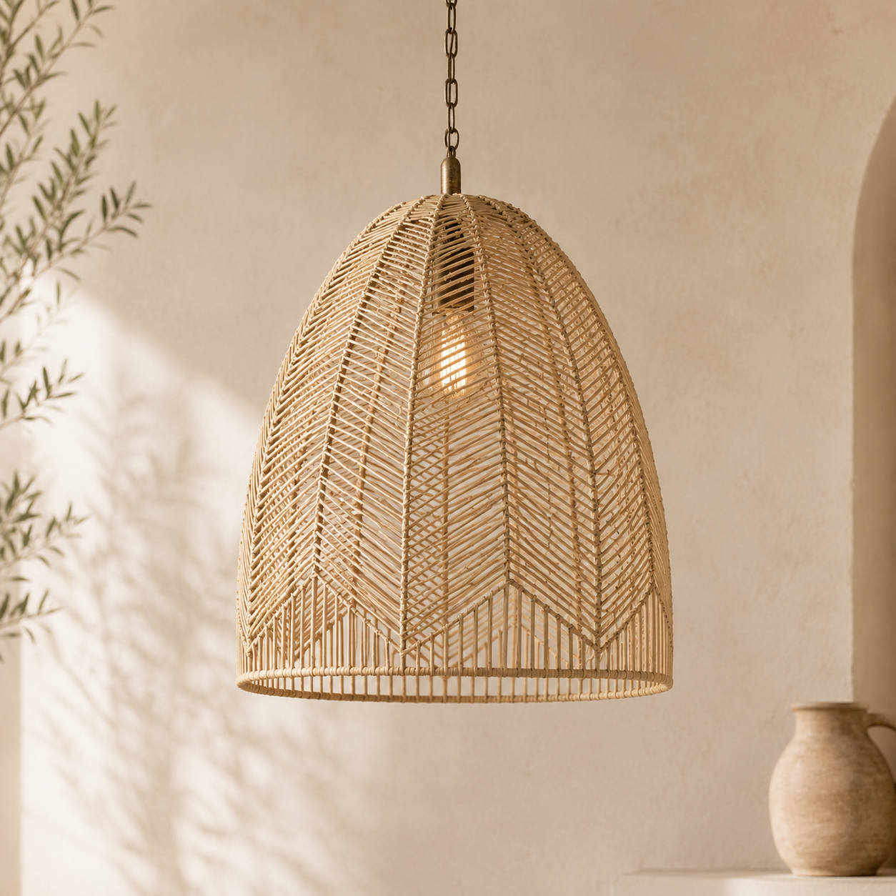 Ellora Natural Rattan Pendant Light