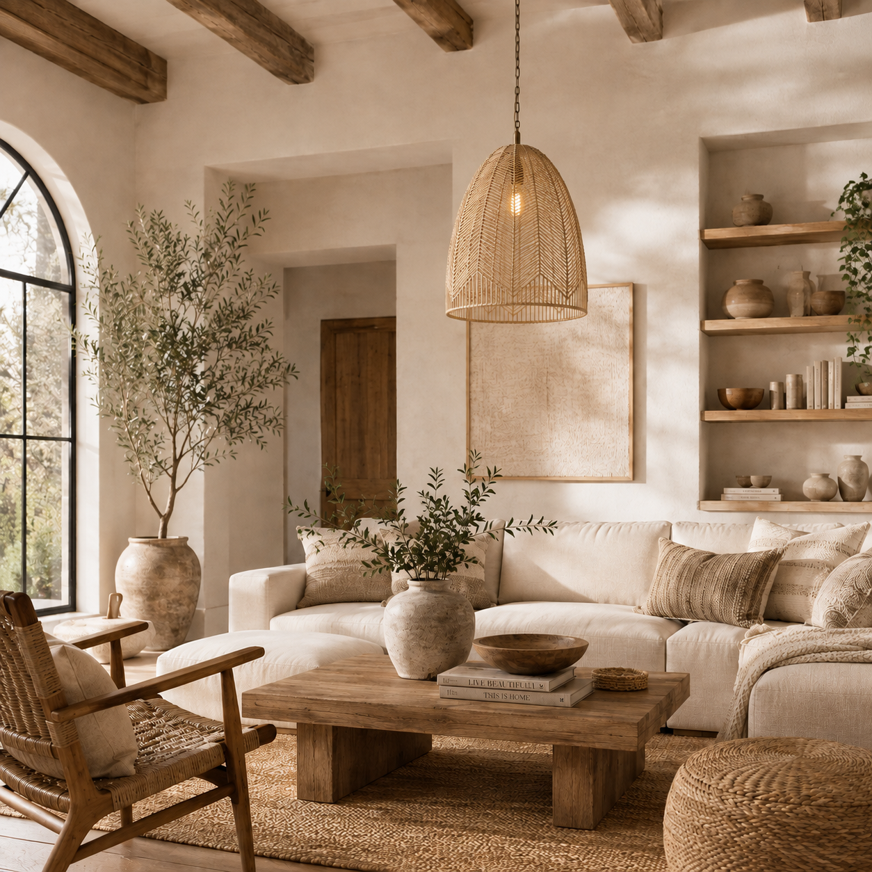 Ellora Natural Rattan Pendant Light