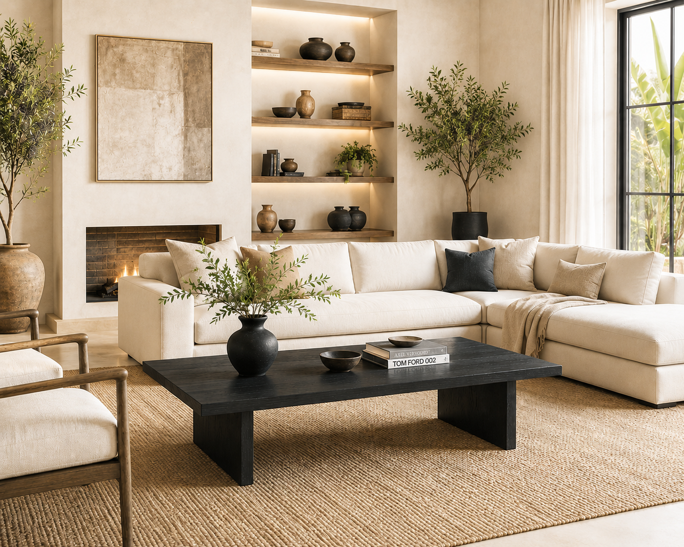 Hudson Black Teak Coffee Table – Modern Architectural Design