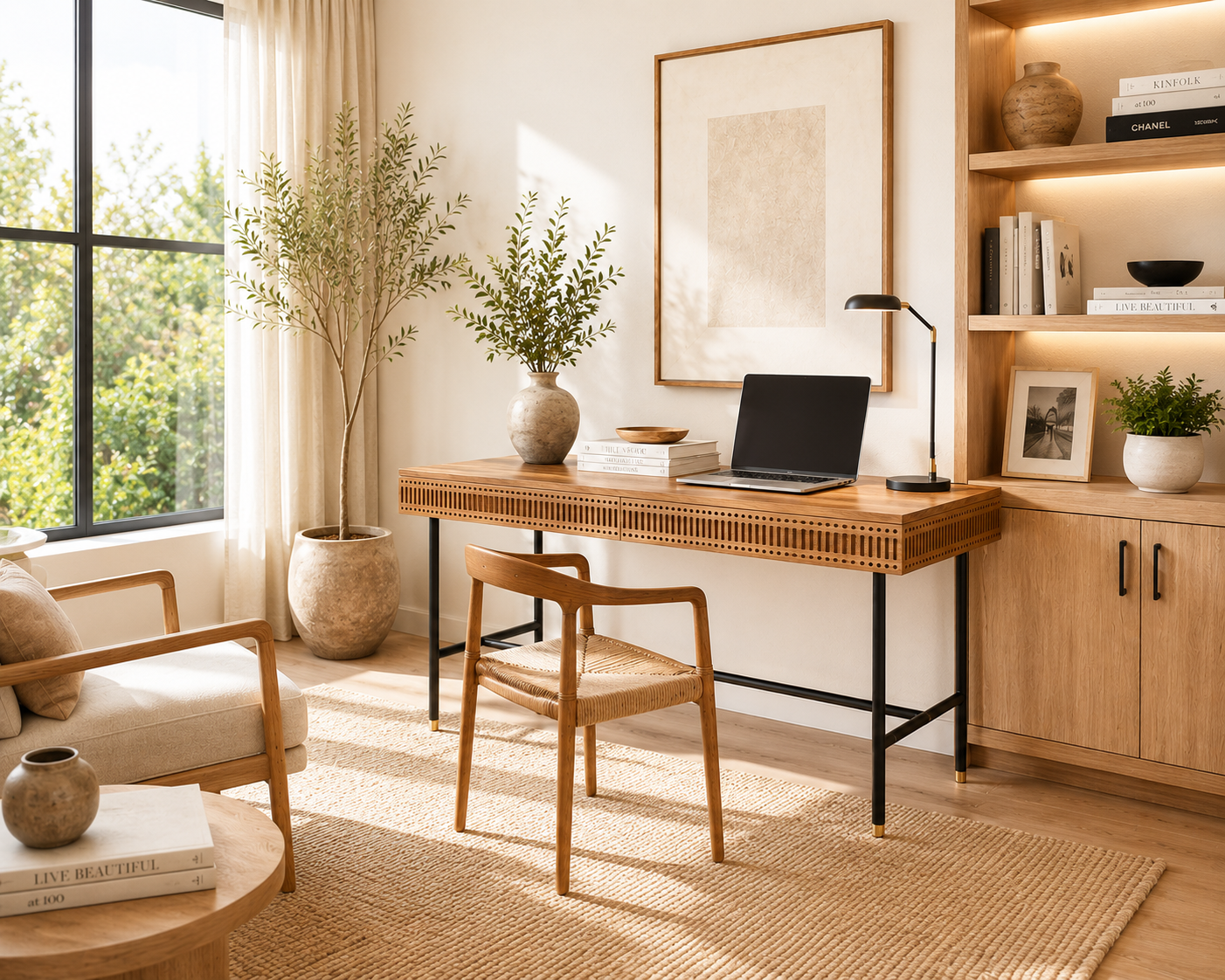 Kamaya Teak Wood & Iron Desk – Industrial Artisan Design