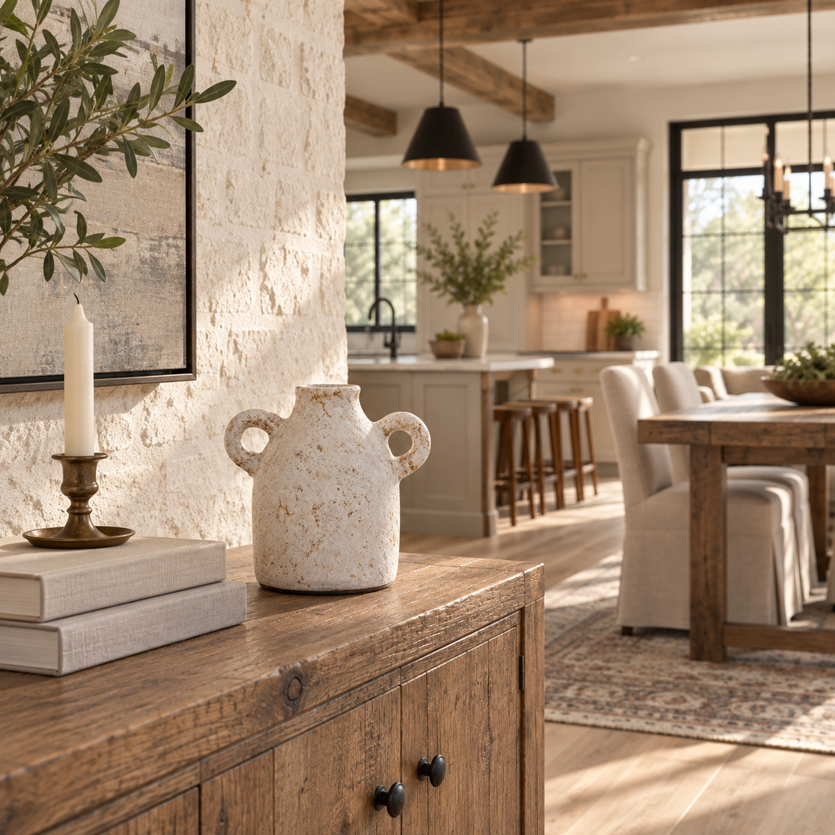 Kimora Petite Handcrafted Clay Vase with Double Handles