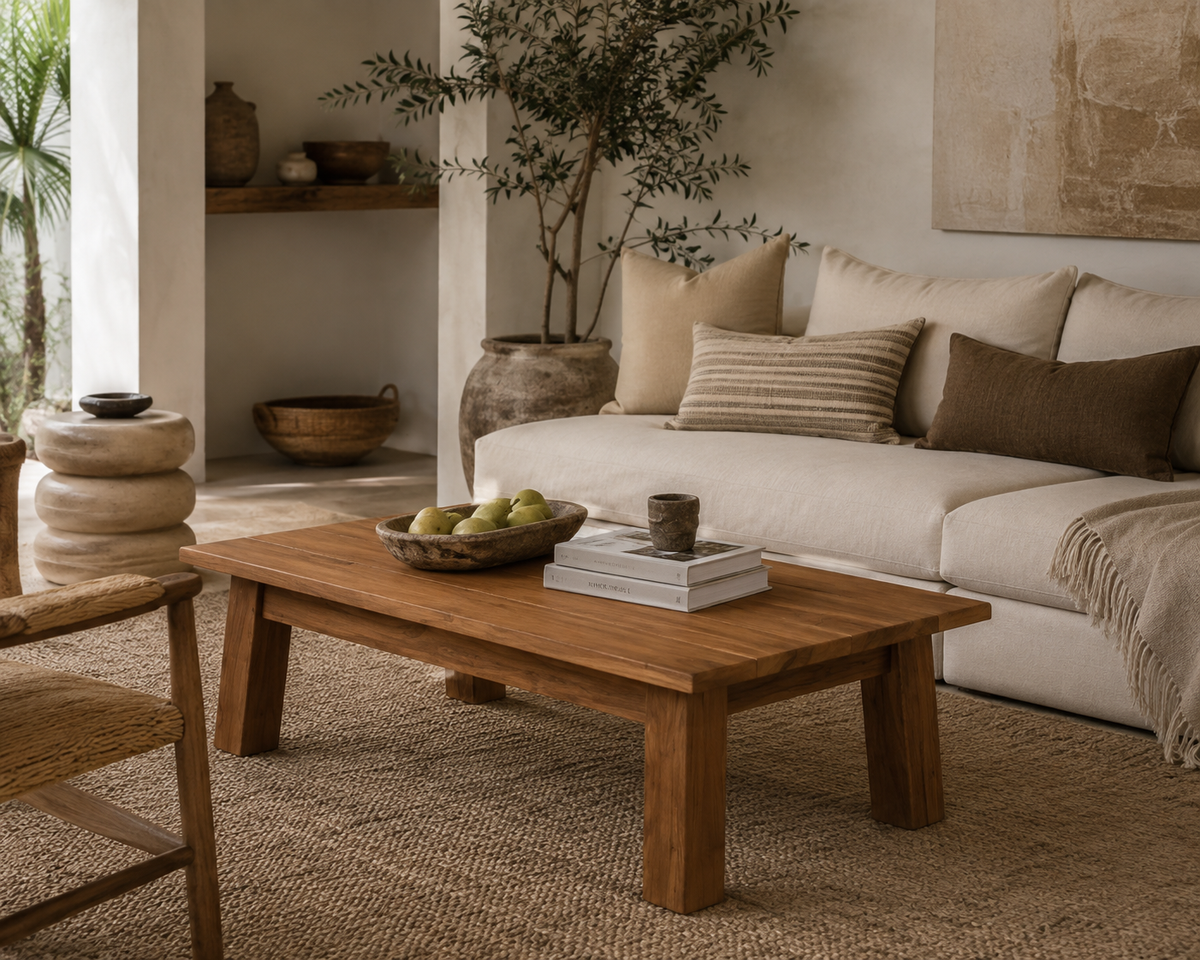 Mahana Natural Wood Coffee Table – Organic Modern Design