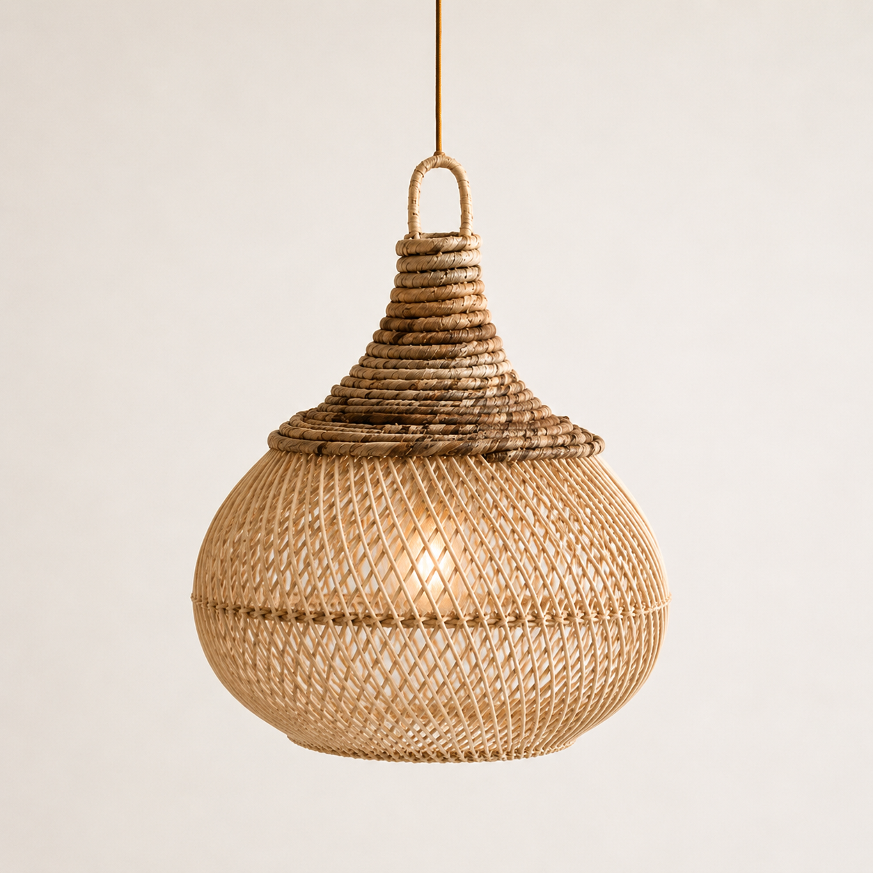 Mini Chloe Handwoven Banana Fiber & Rattan Pendant Shade