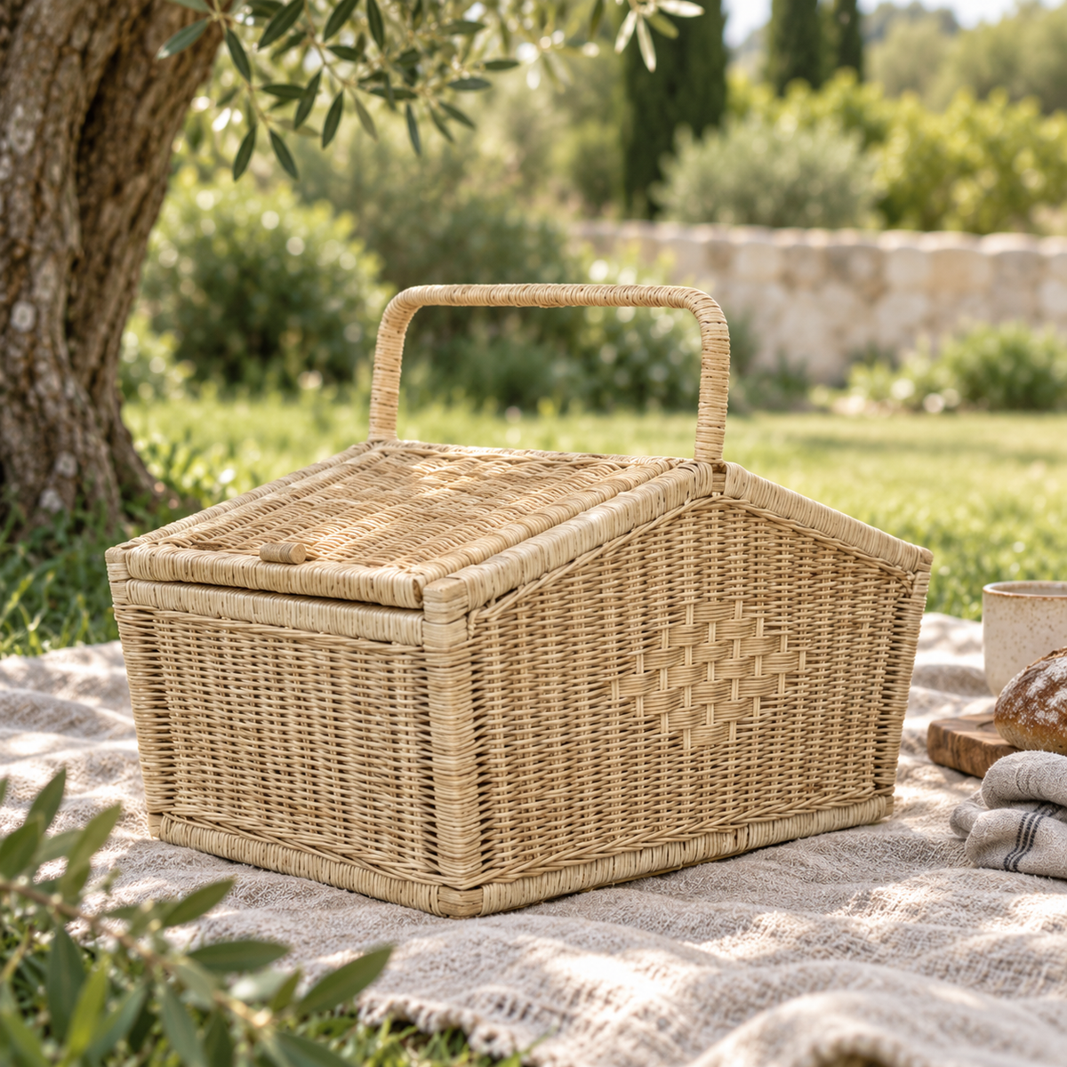 Narnia Handwoven Rattan Picnic Basket