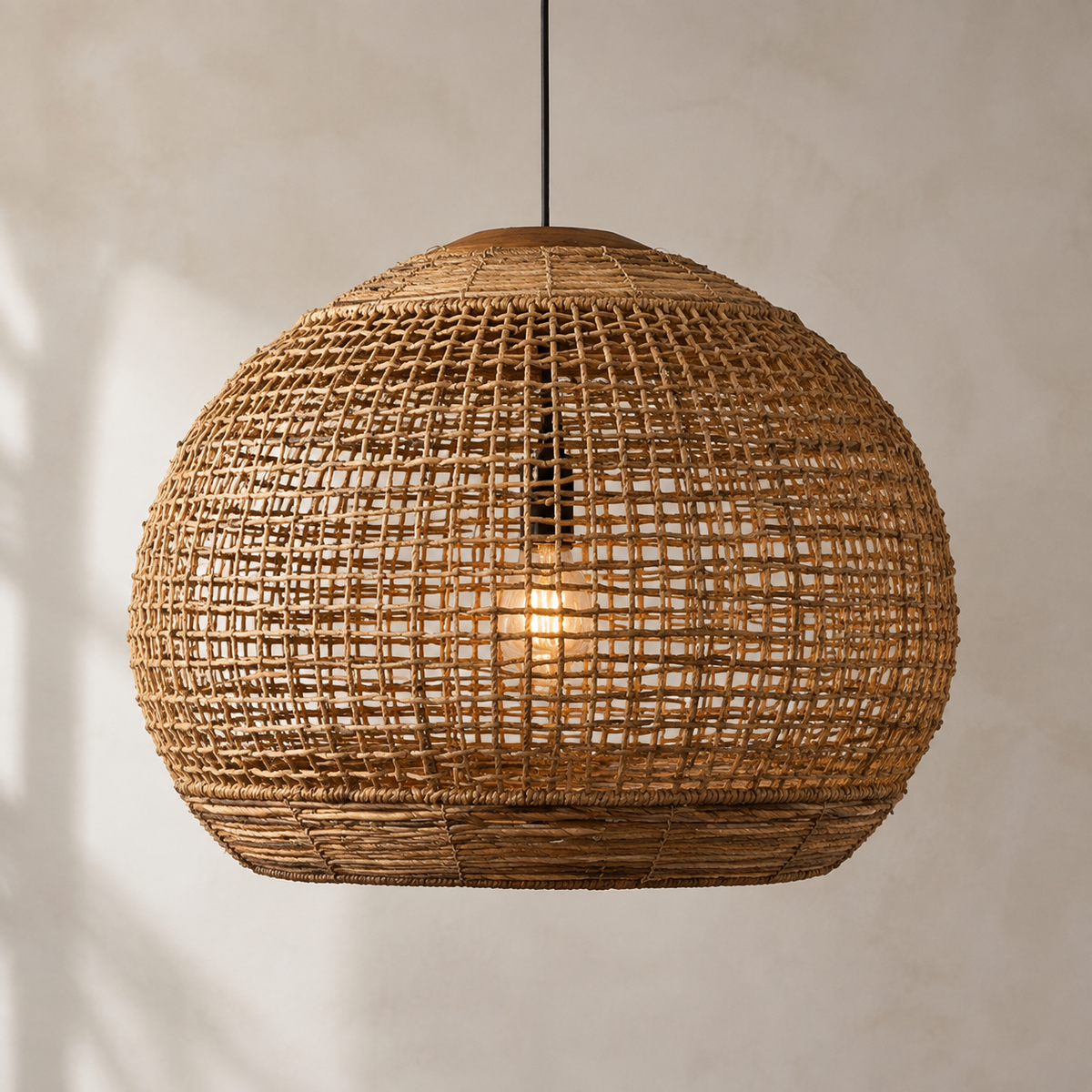 Noble Handwoven Banana Fiber Pendant Light