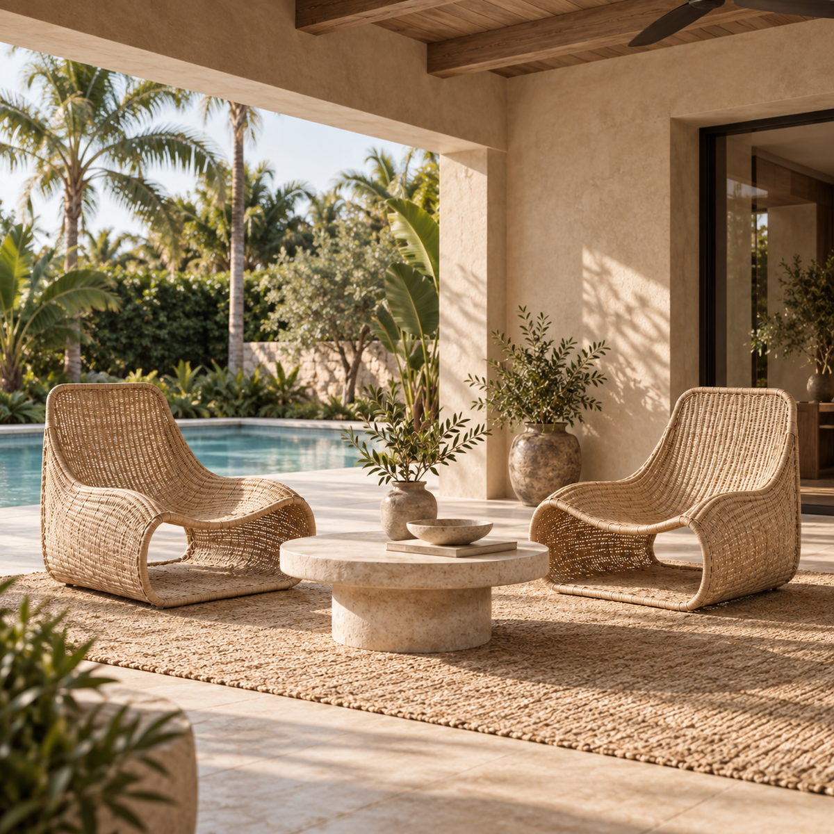 Padma Natural Rattan Occasional Chair – Modern Organic Lounge Seating