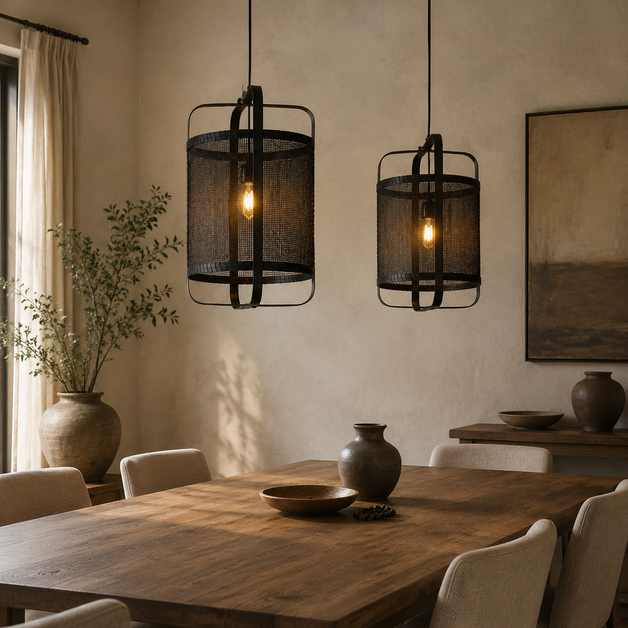 Raymond Black Bamboo Pendant Lamp – Sustainable Handwoven Lighting