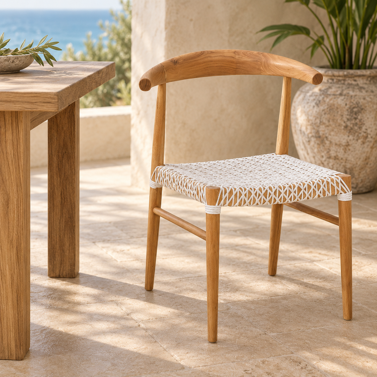 Siesta Teak & Synthetic Rope Dining Chair – Natural