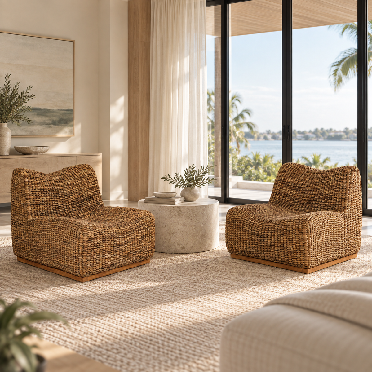 Tenang Handwoven Water Hyacinth Lounge Chair