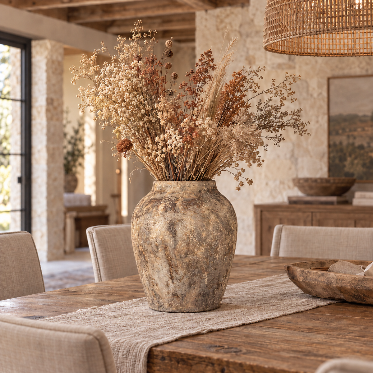 Zoe Antique-Style Handcrafted Clay Vase