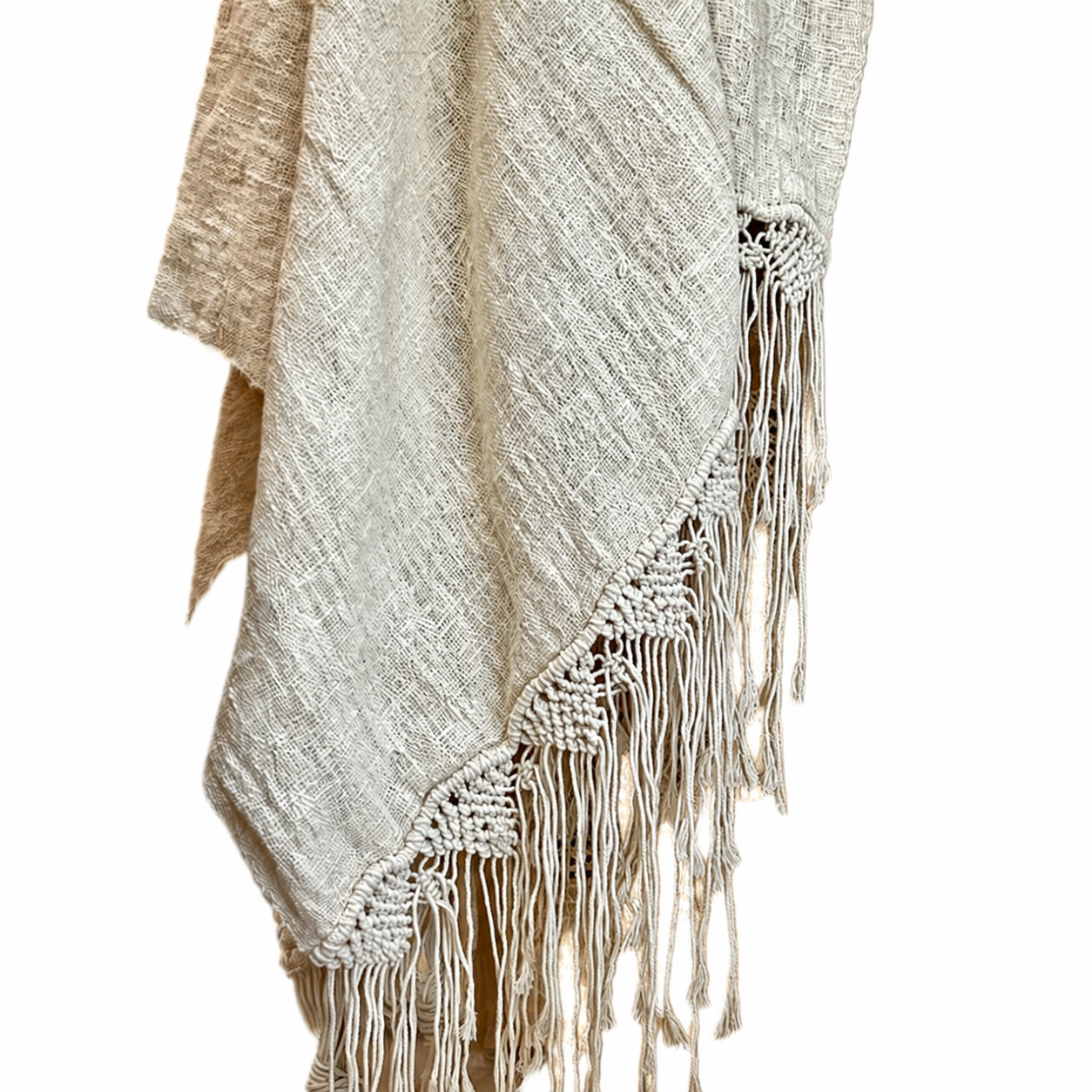 Mountain Artisan Hand-Stitched Balinese Throw – Beige